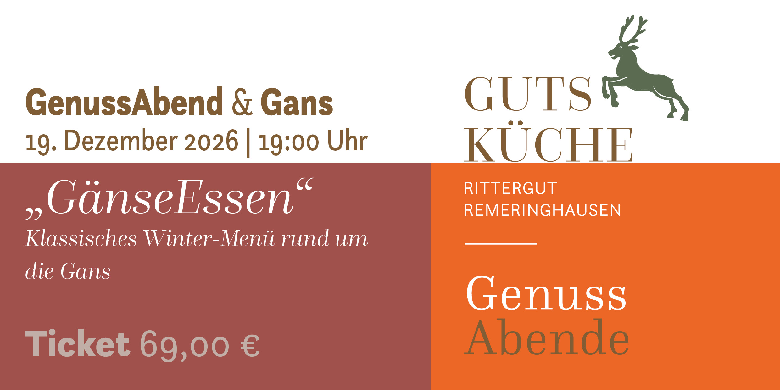 GenussAbend „GänseEssen“ - 19. Dezember 2026
