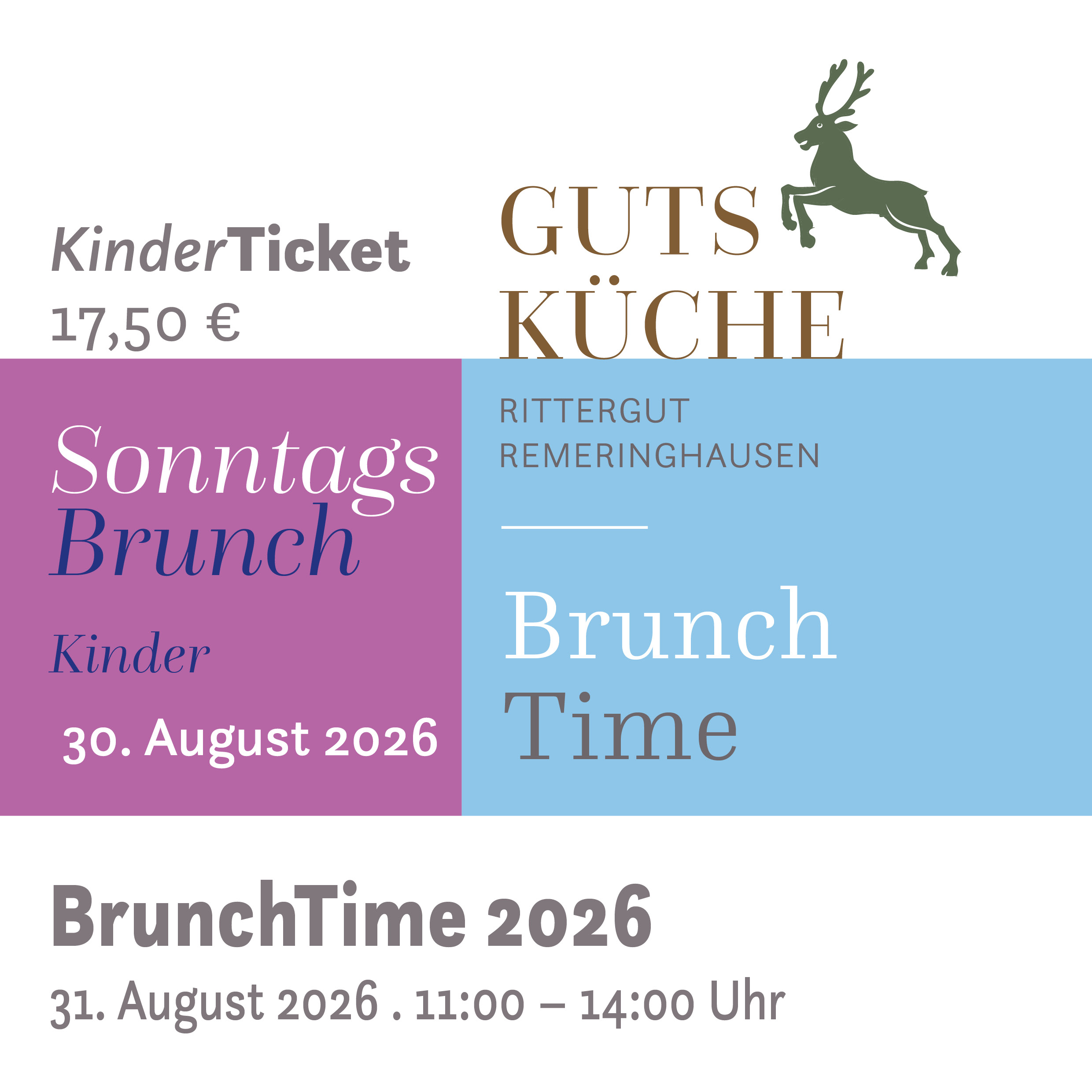 SonntagsBrunch –30. August 2026*Kinderticket