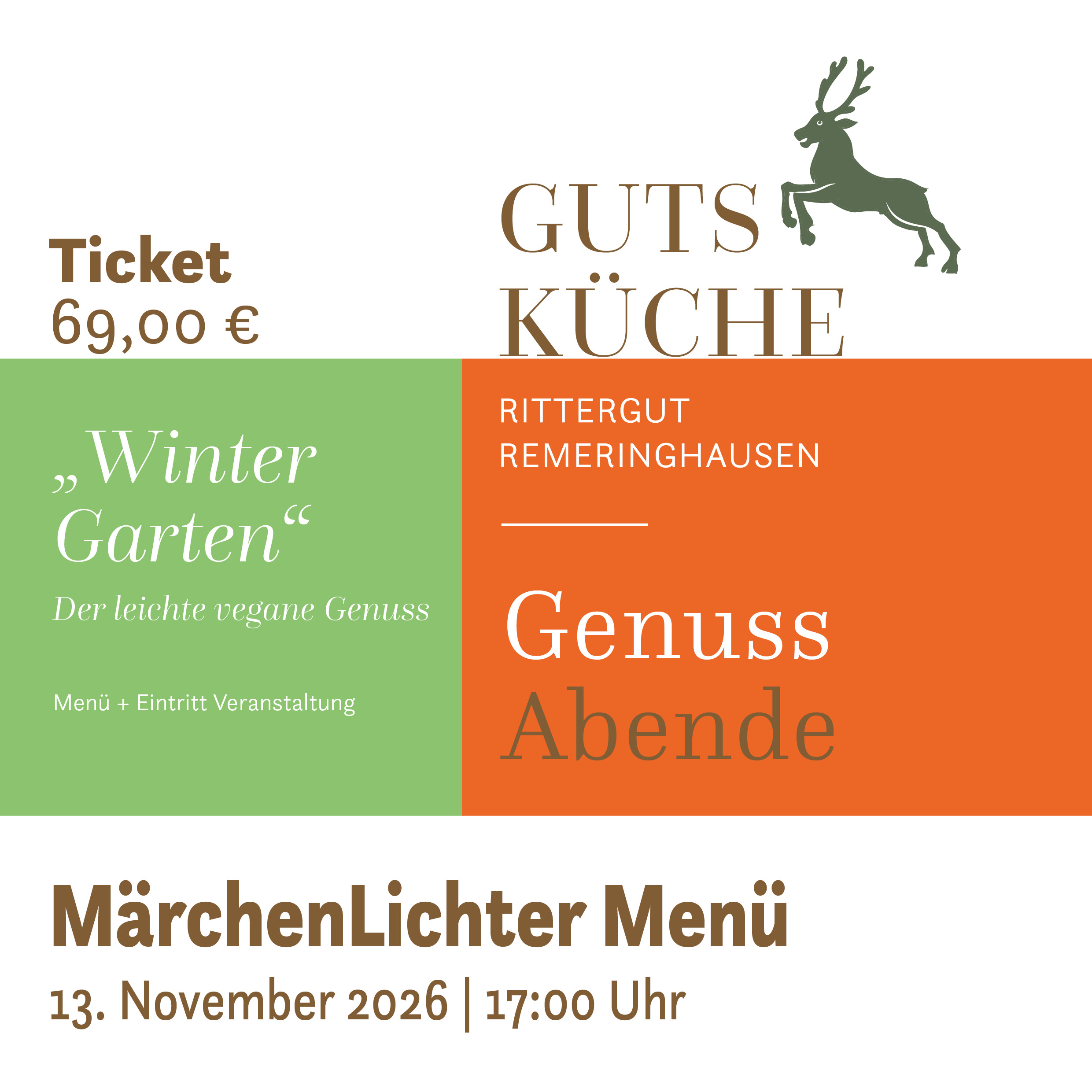 GenussAbend „WinterGarten“ vegan – Freitag, 13. November 2026