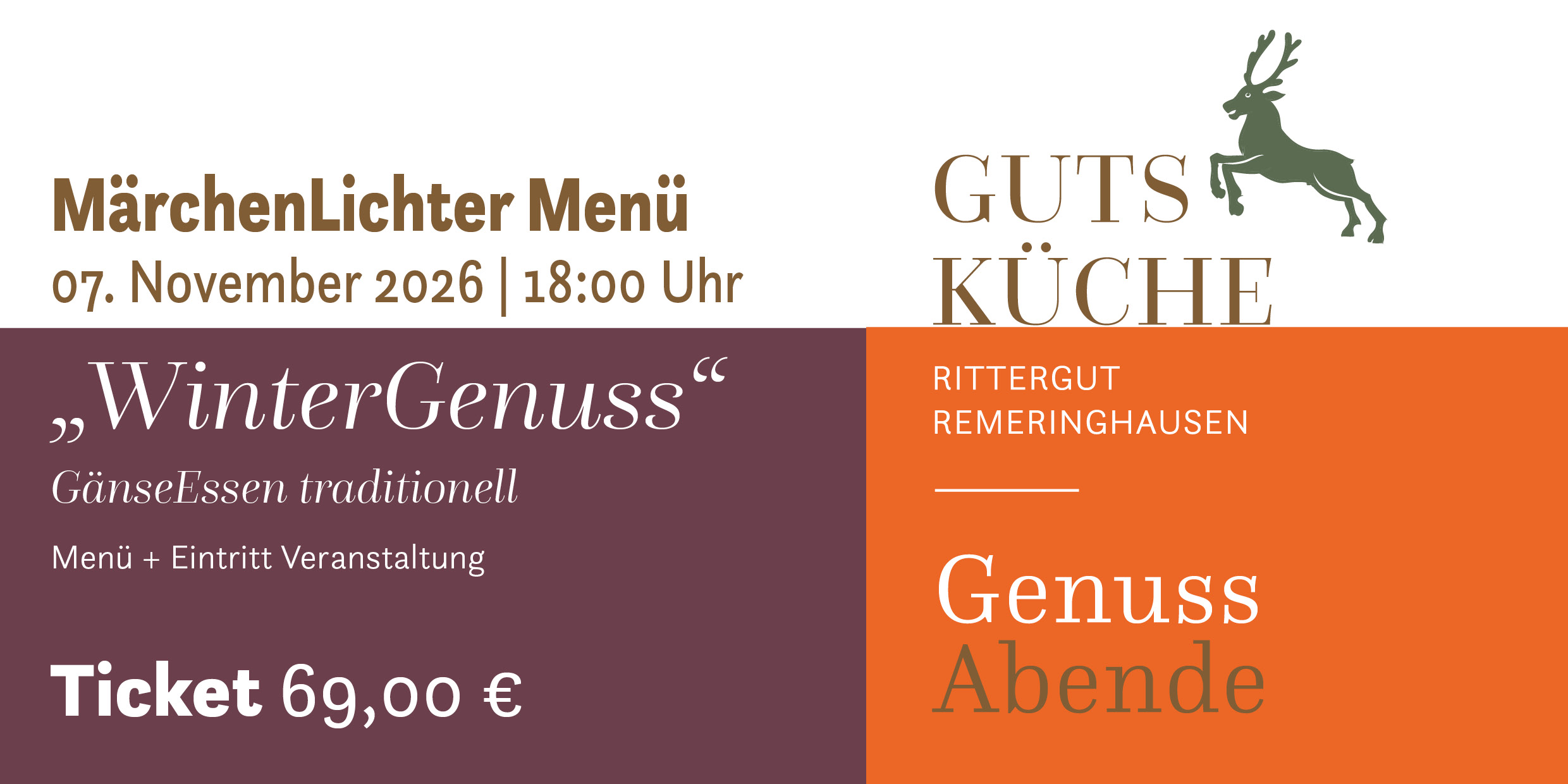 GenussAbend „WinterGenuss“ – Samstag, 07. November 2026