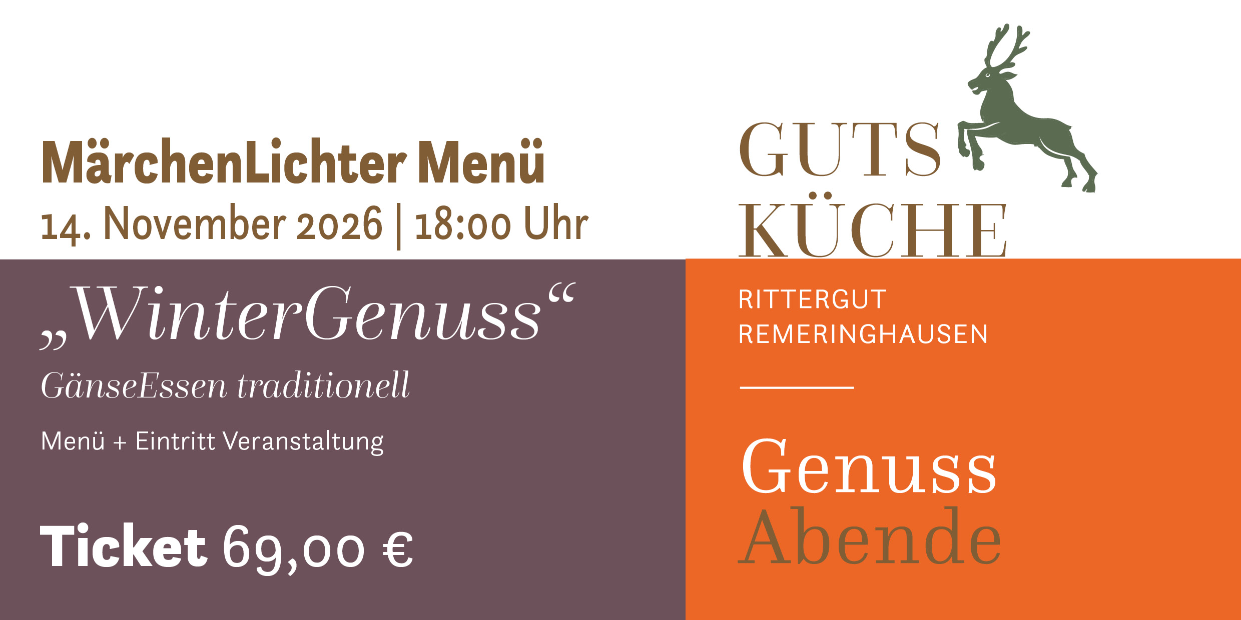 GenussAbend „WinterGenuss“ – Samstag, 14. November 2026