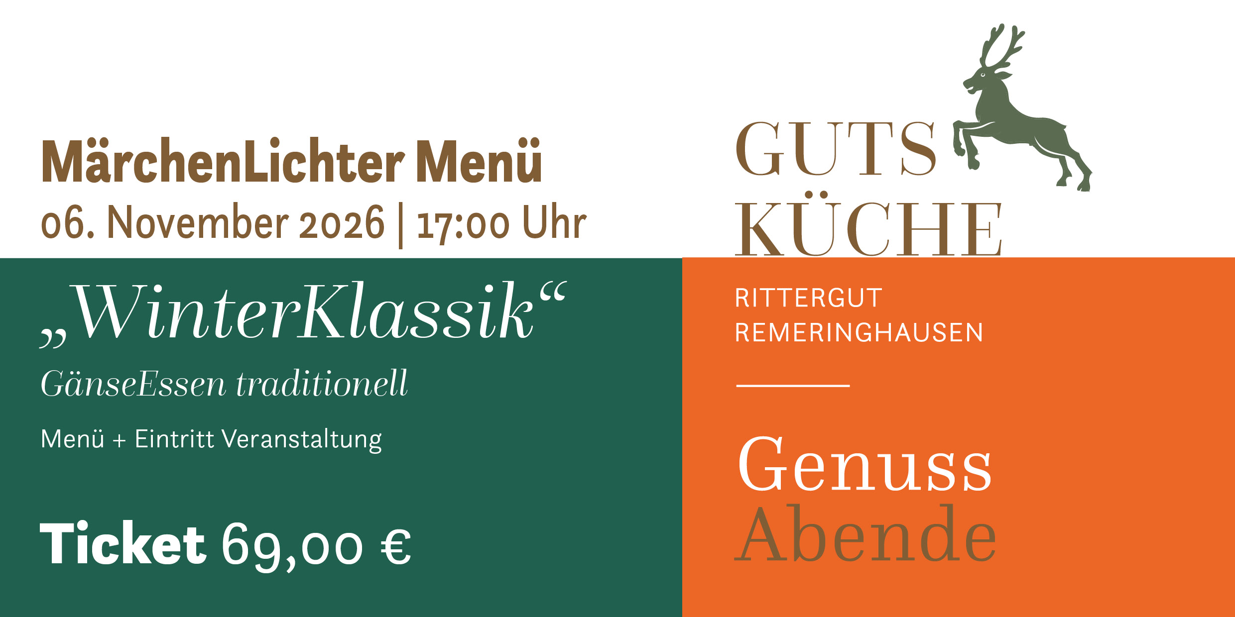 GenussAbend „WinterKlassik“ – Freitag, 06. November 2026