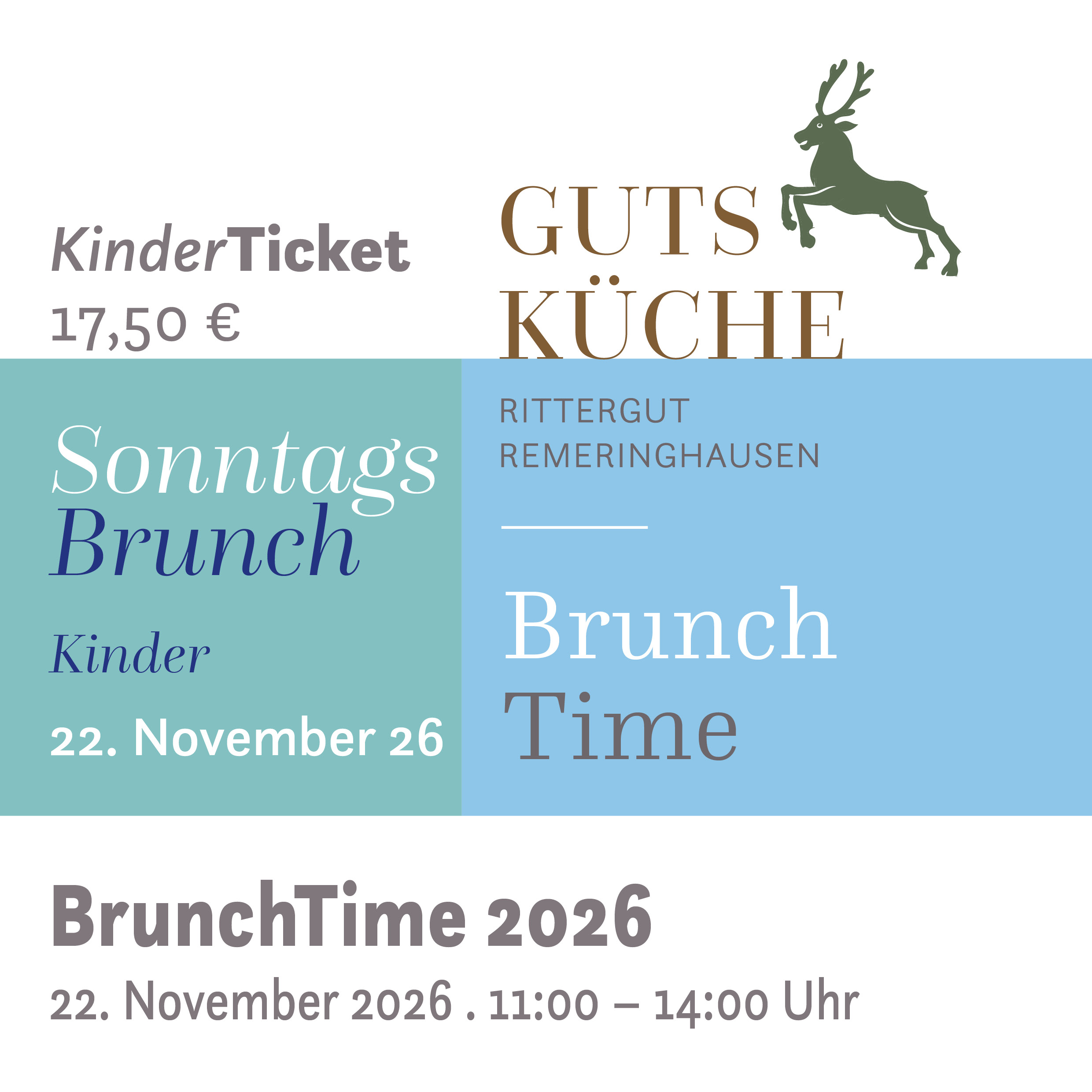 SonntagsBrunch – 22. November 2026*Kinderticket