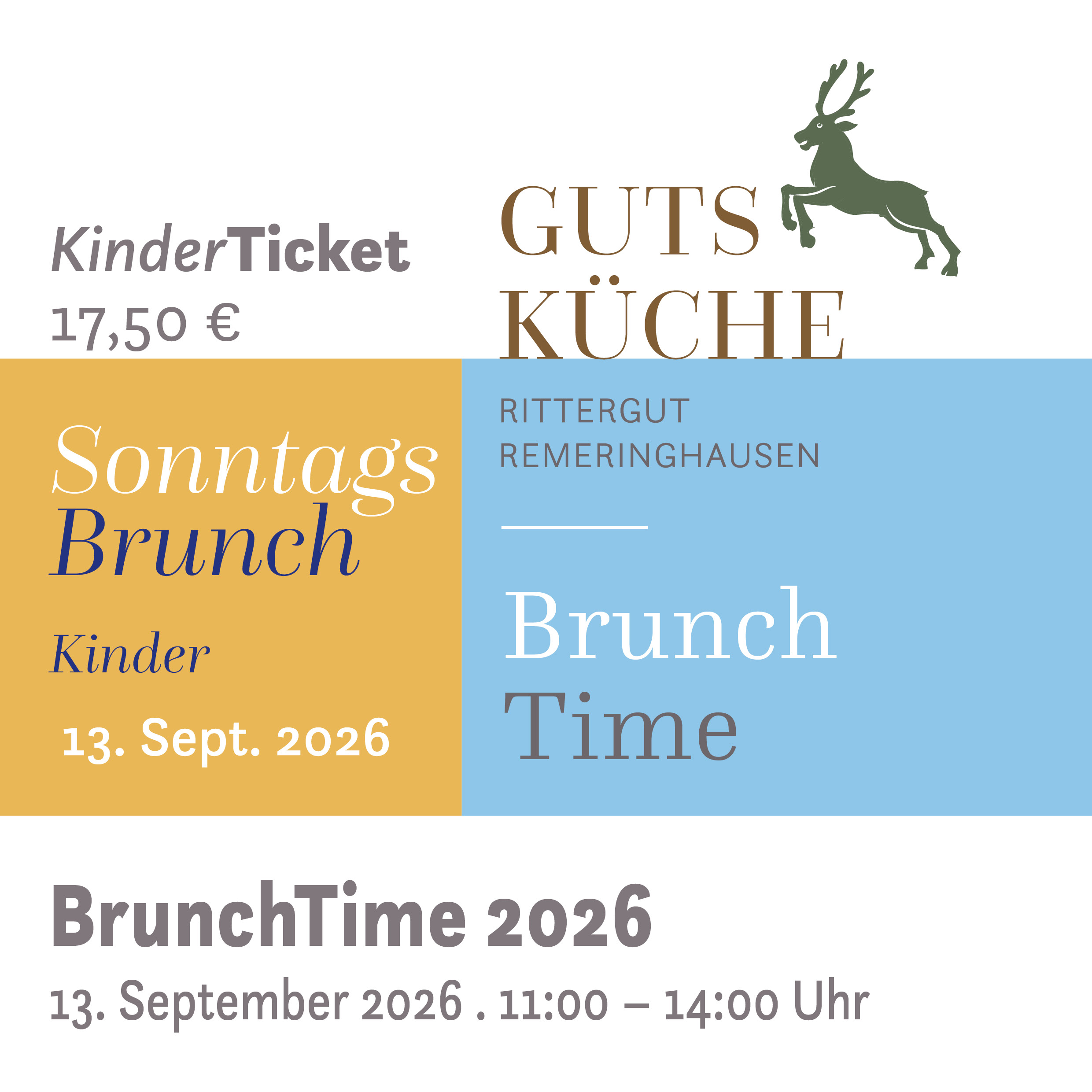SonntagsBrunch –13. September 2026*Kinderticket