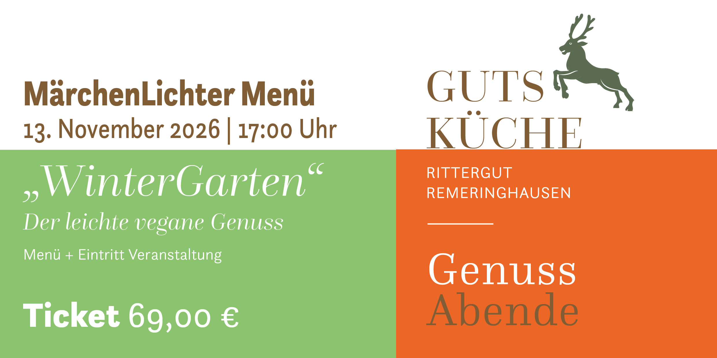 GenussAbend „WinterGarten“ vegan – Freitag, 13. November 2026