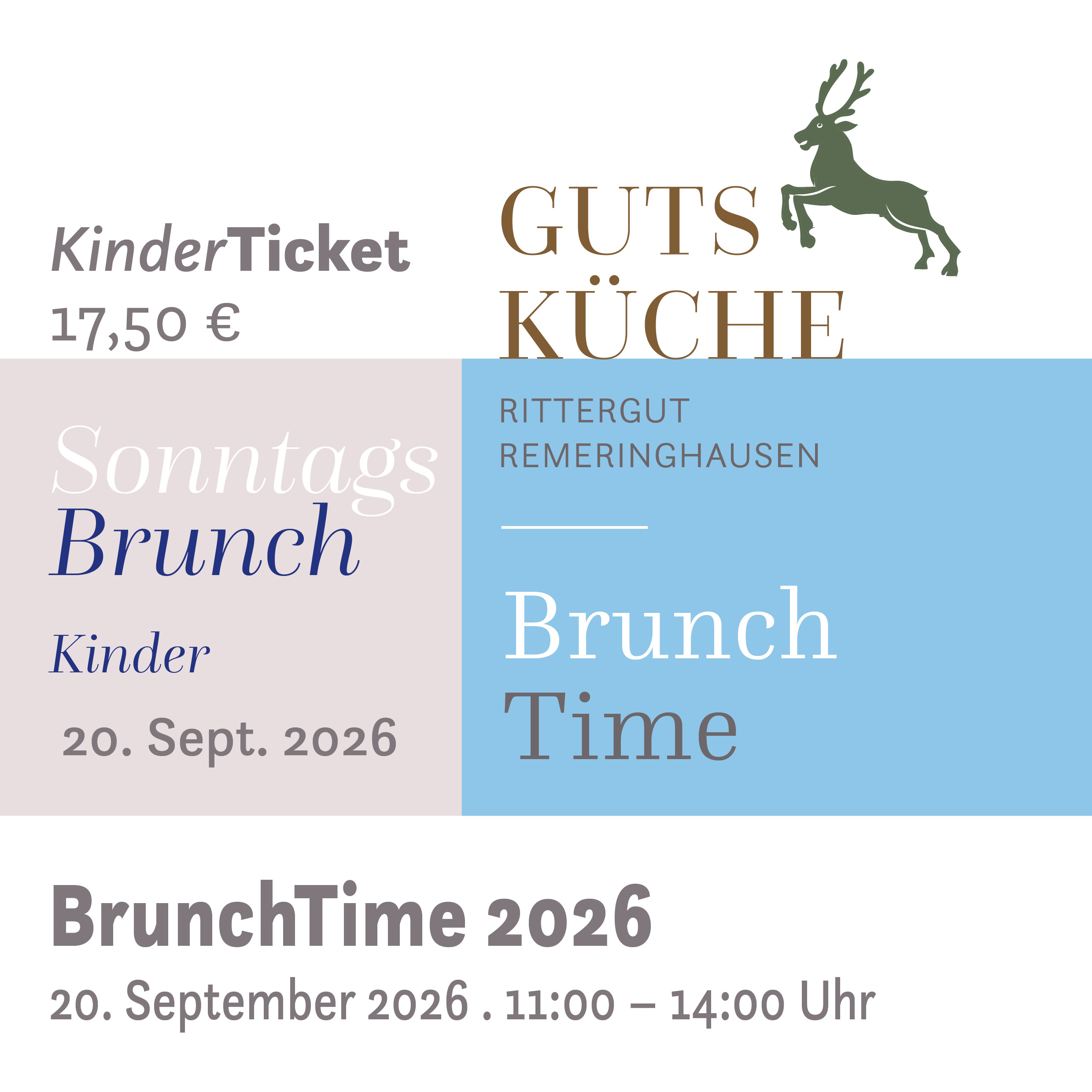 SonntagsBrunch –20. September 2026*Kinderticket