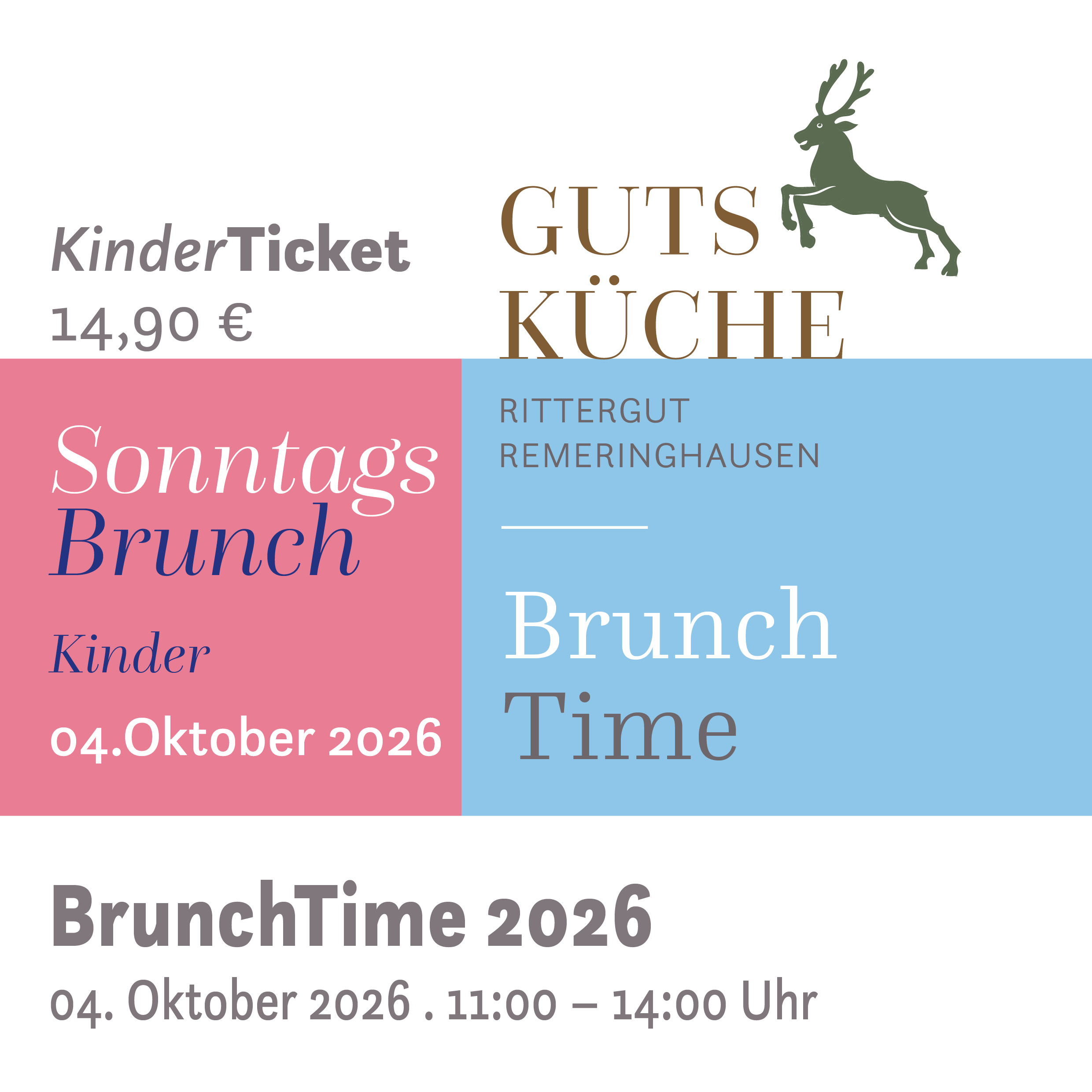 SonntagsBrunch – 04. Oktober 2026*Kinderticket