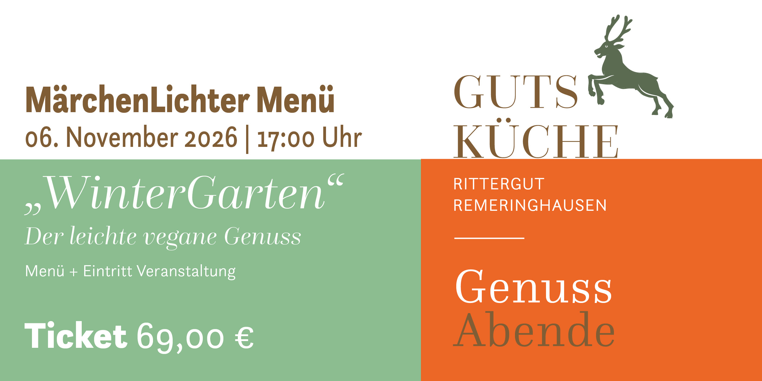 GenussAbend „WinterGarten“ vegan – Freitag, 06. November 2026
