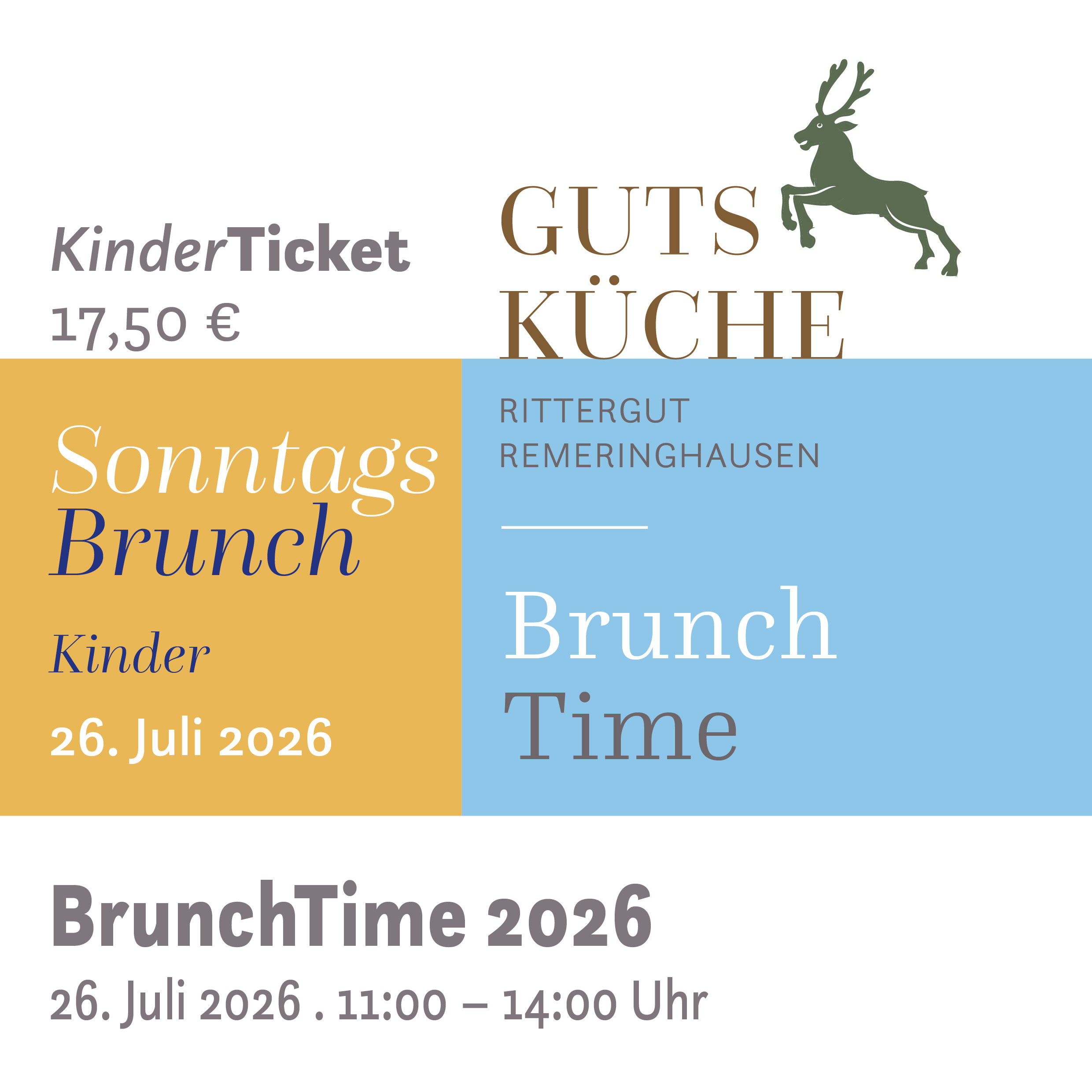 SonntagsBrunch – 26. Juli 2026*Kinderticket