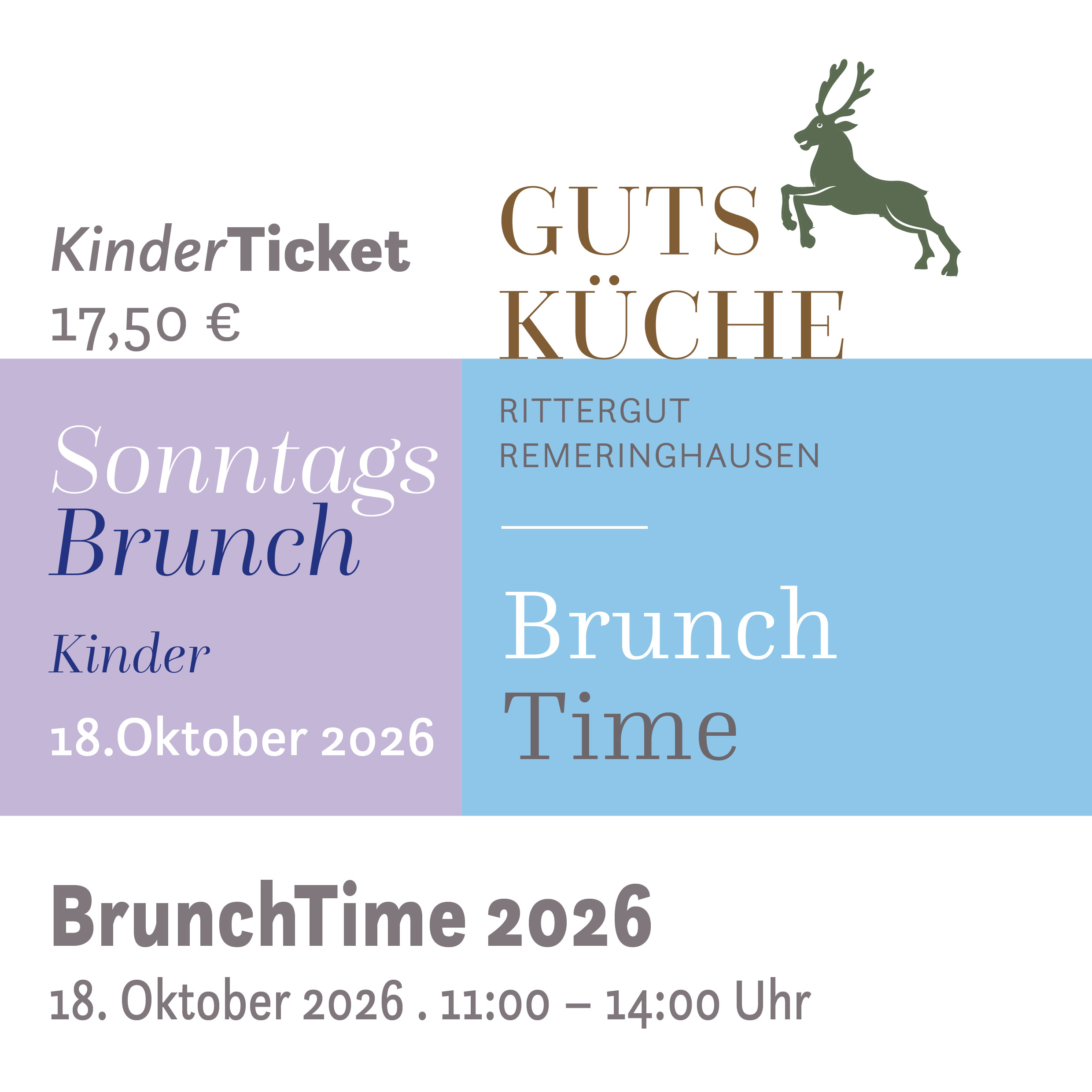 SonntagsBrunch – 18. Oktober 2026*Kinderticket