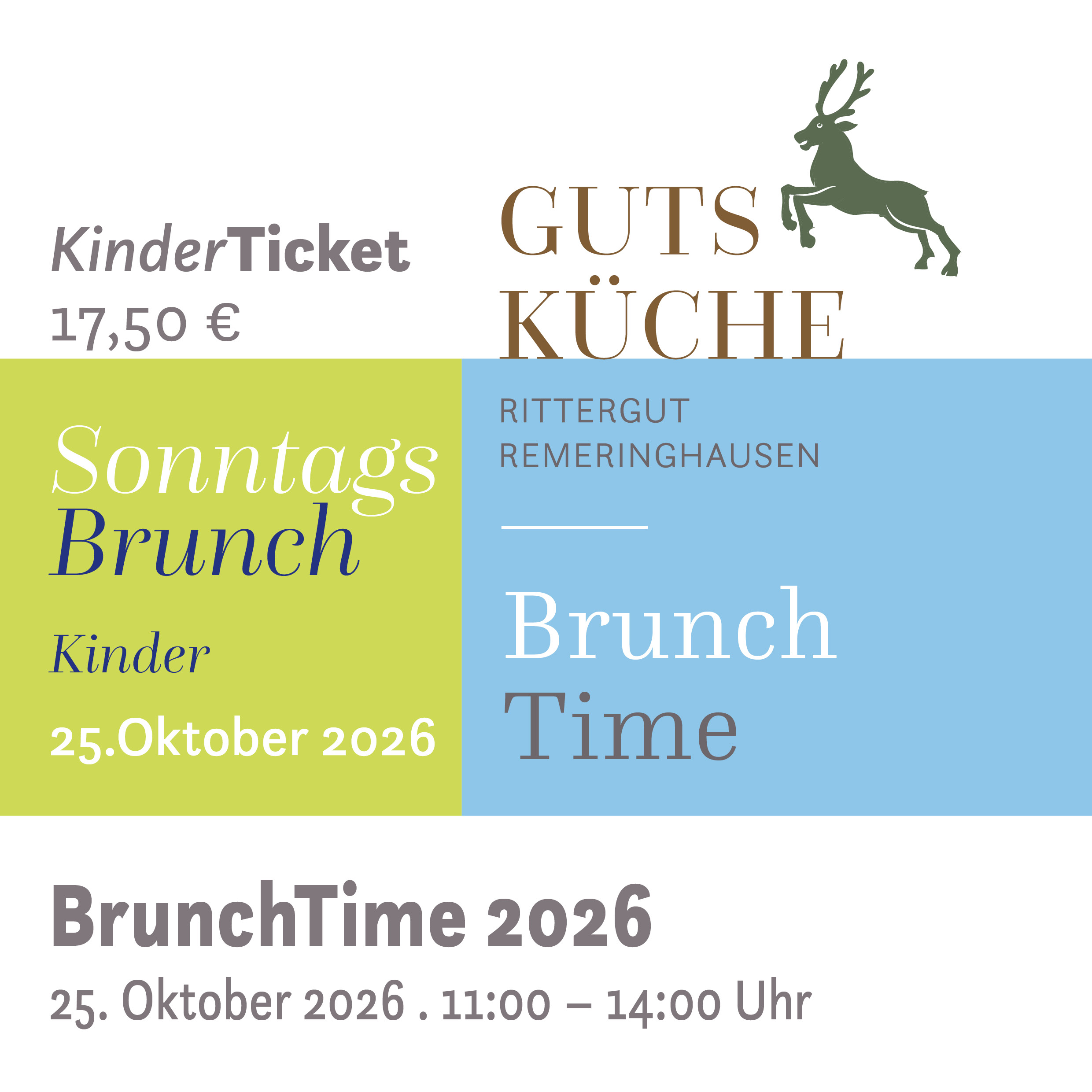 SonntagsBrunch – 25. Oktober 2026*Kinderticket