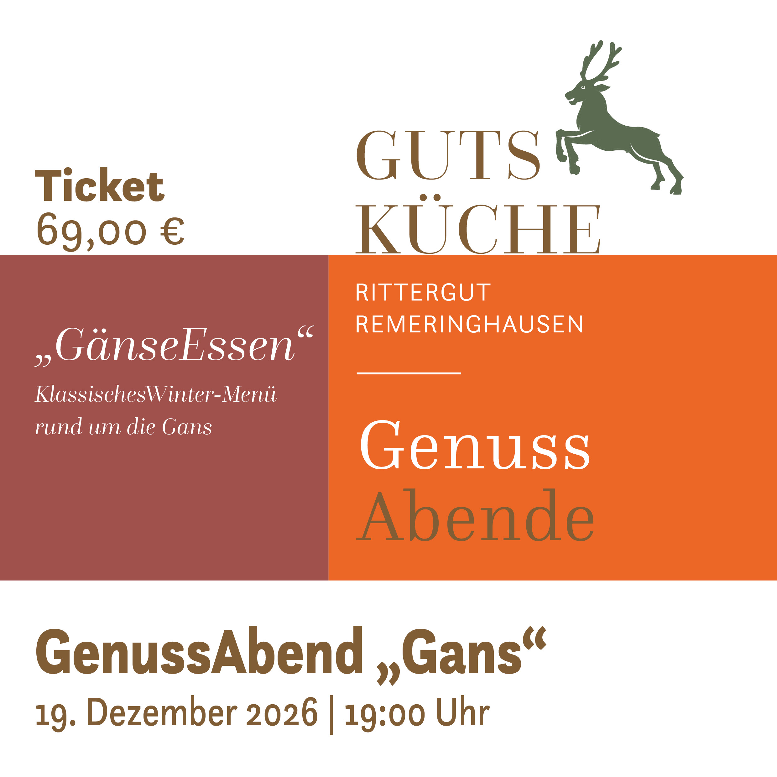 GenussAbend „GänseEssen“ - 19. Dezember 2026