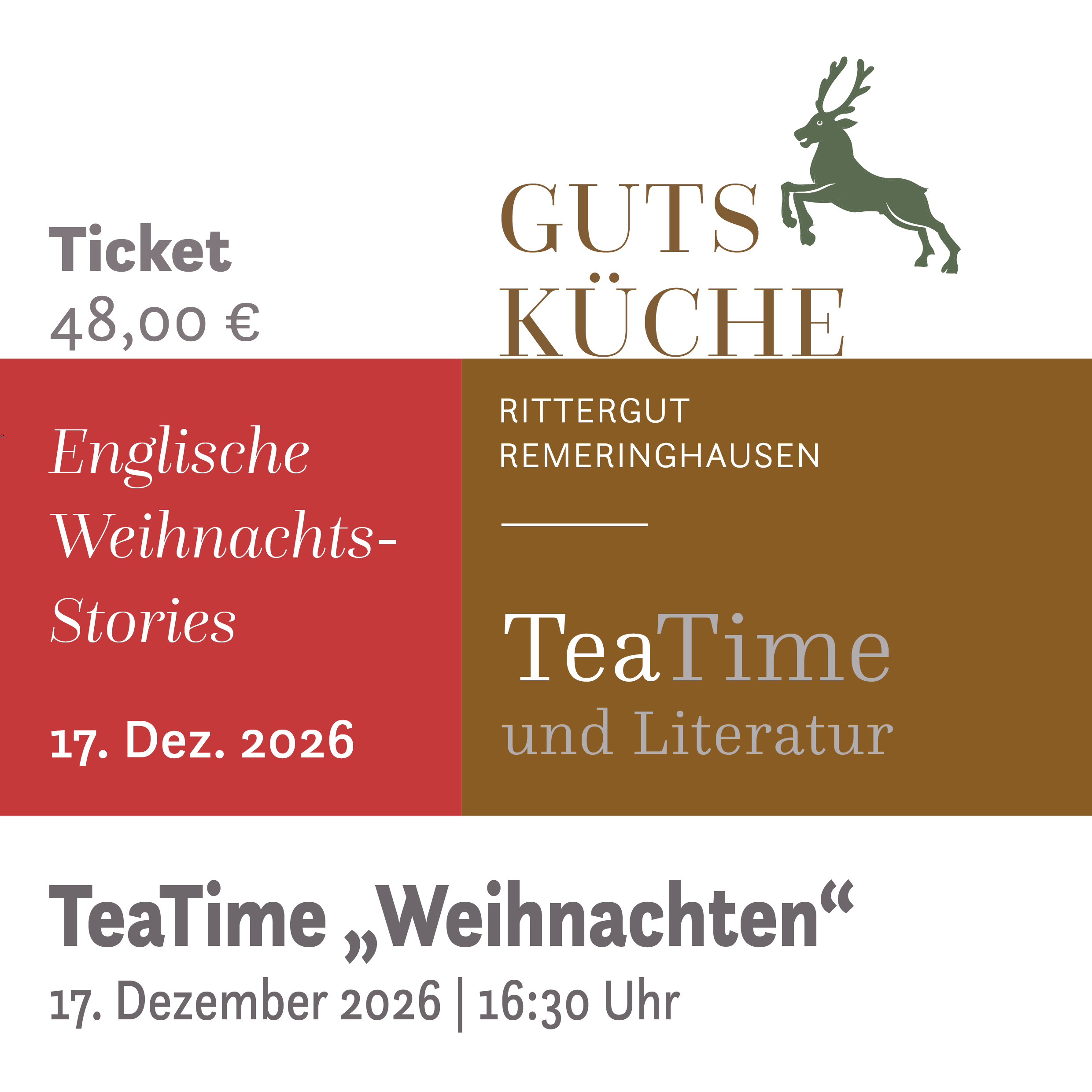 TeaTime & Literatur „Weihnachtsgeschichten“ - 17. Dezember 2026