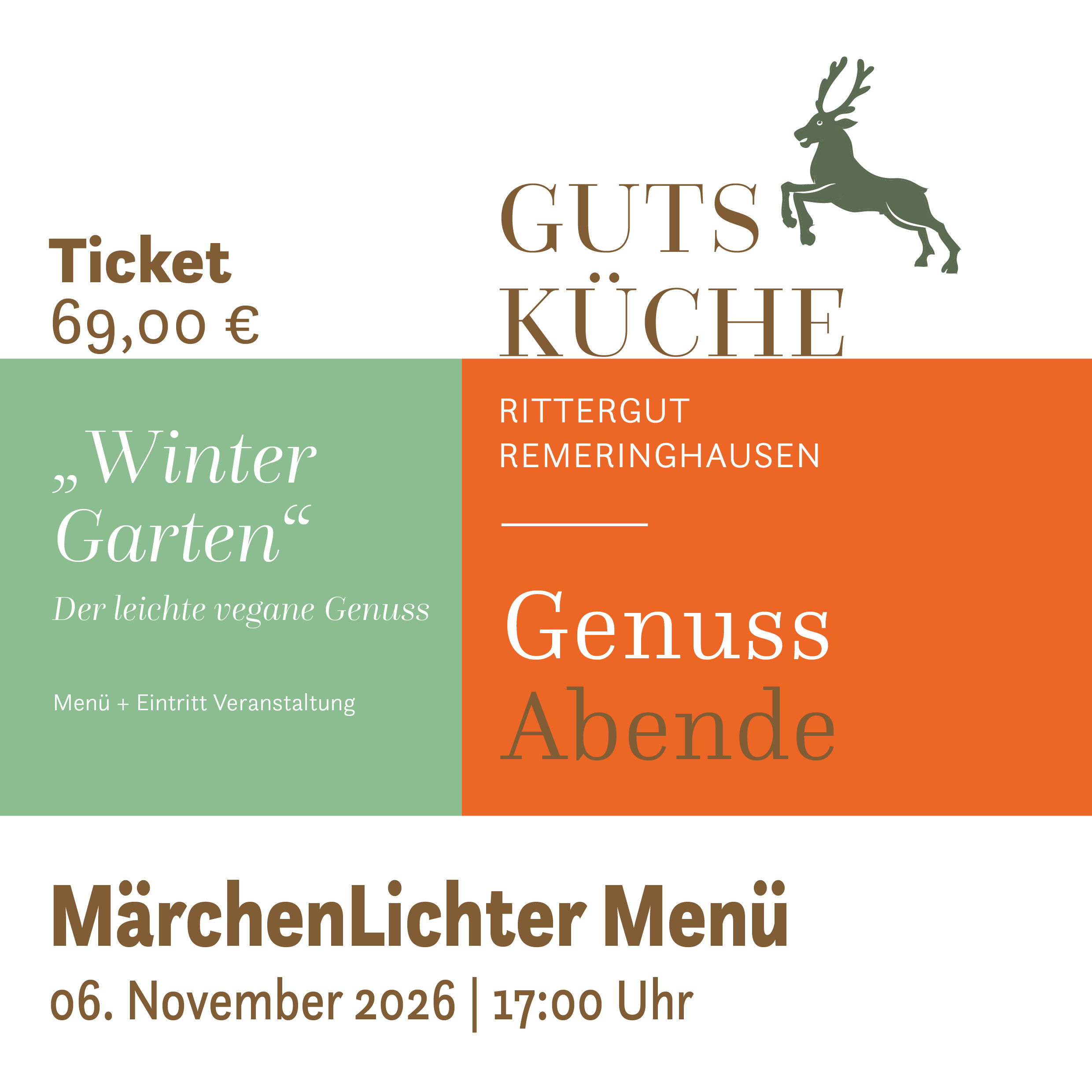 GenussAbend „WinterGarten“ vegan – Freitag, 06. November 2026