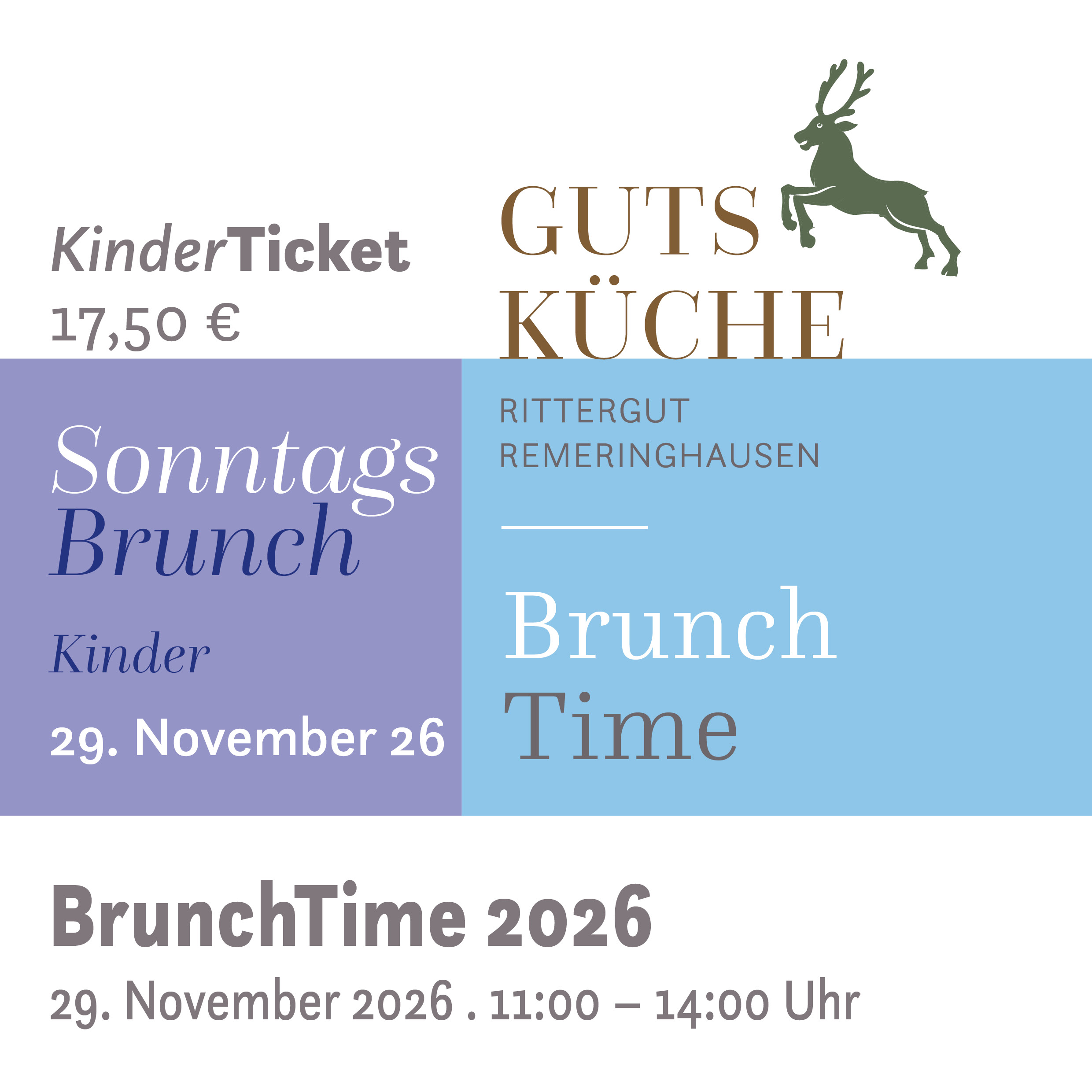 SonntagsBrunch – 29. November 2026*Kinderticket