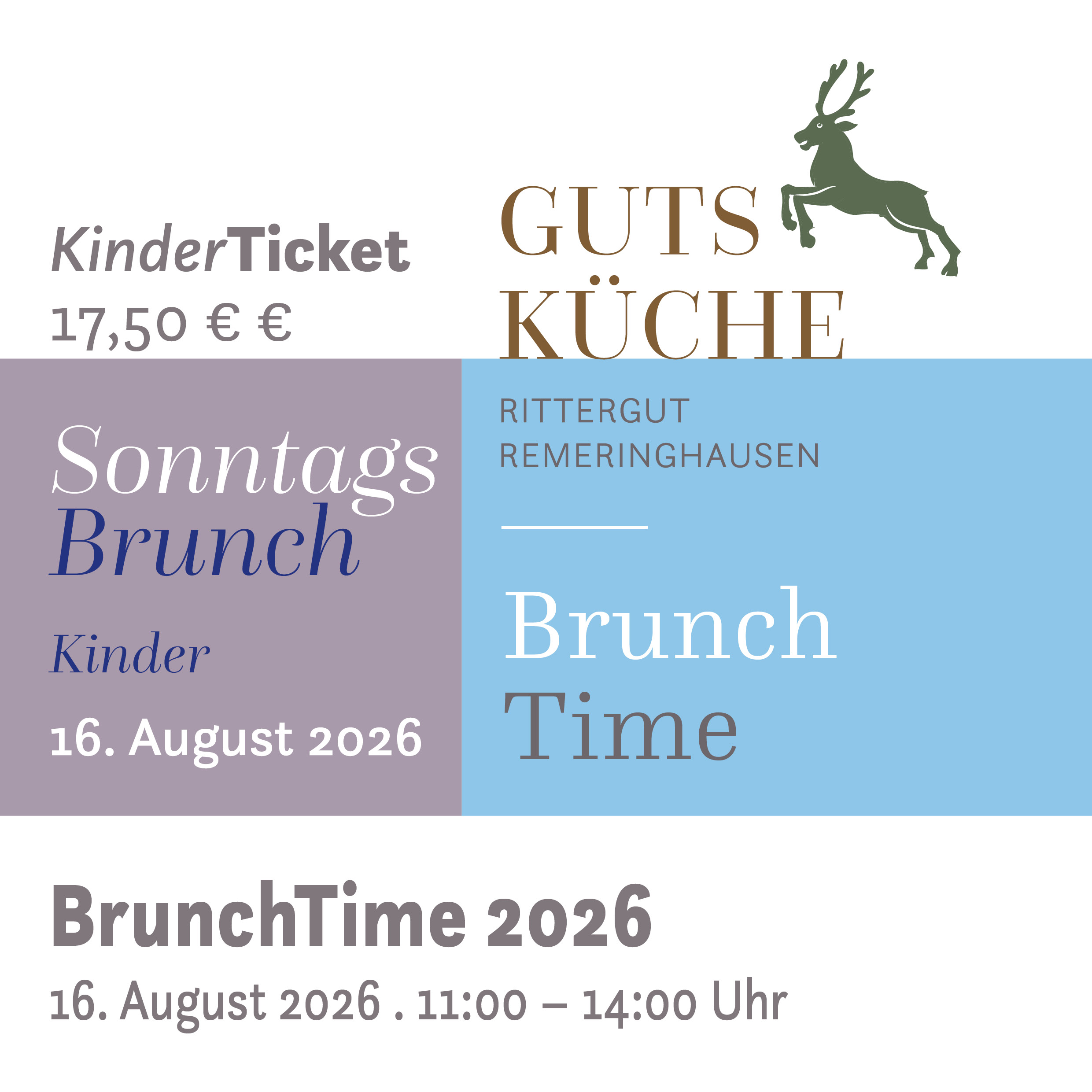 SonntagsBrunch – 16. August 2026*Kinderticket