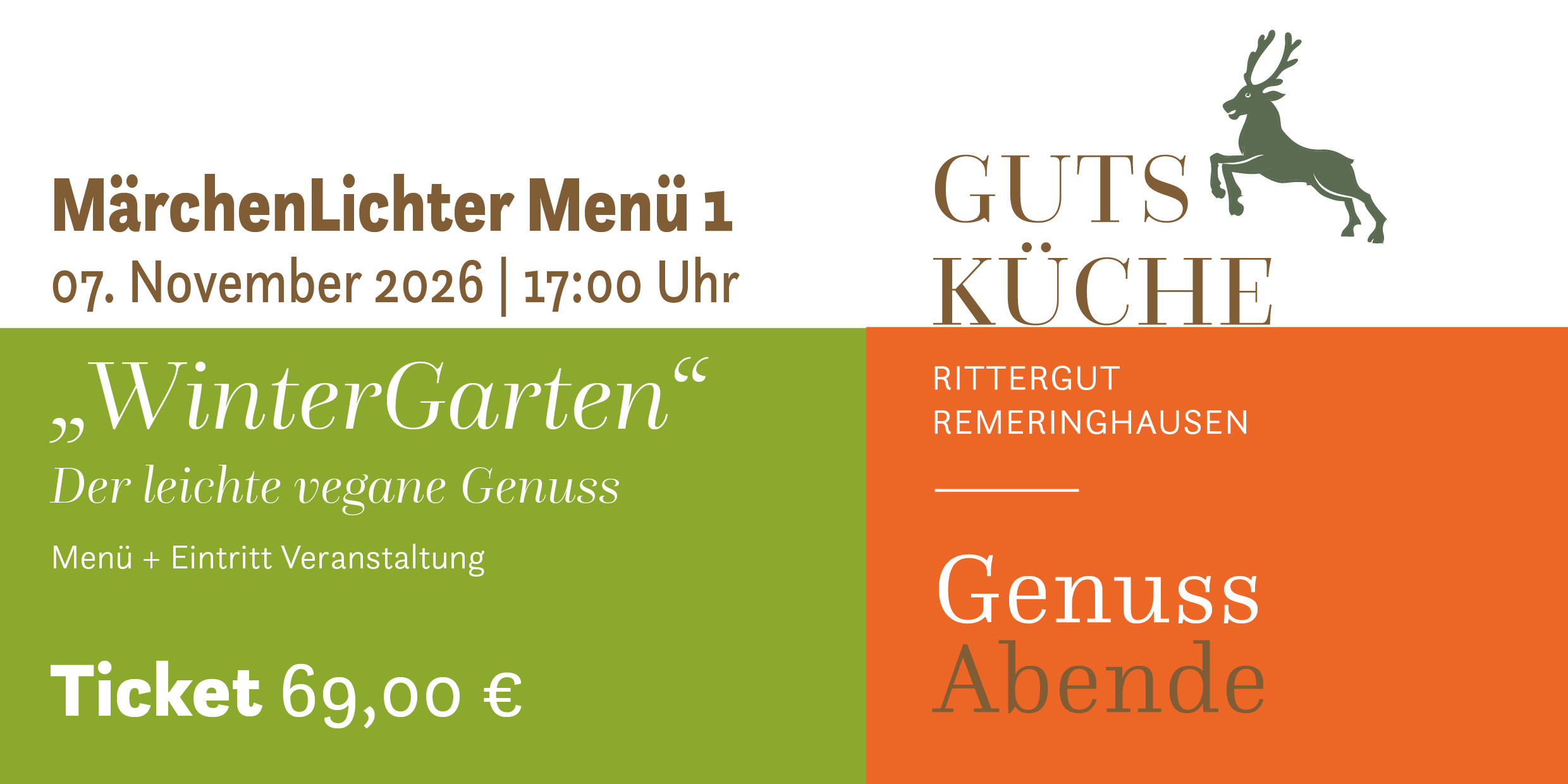 GenussAbend 1 „WinterGarten“ vegan – Samstag, 07. November 2026