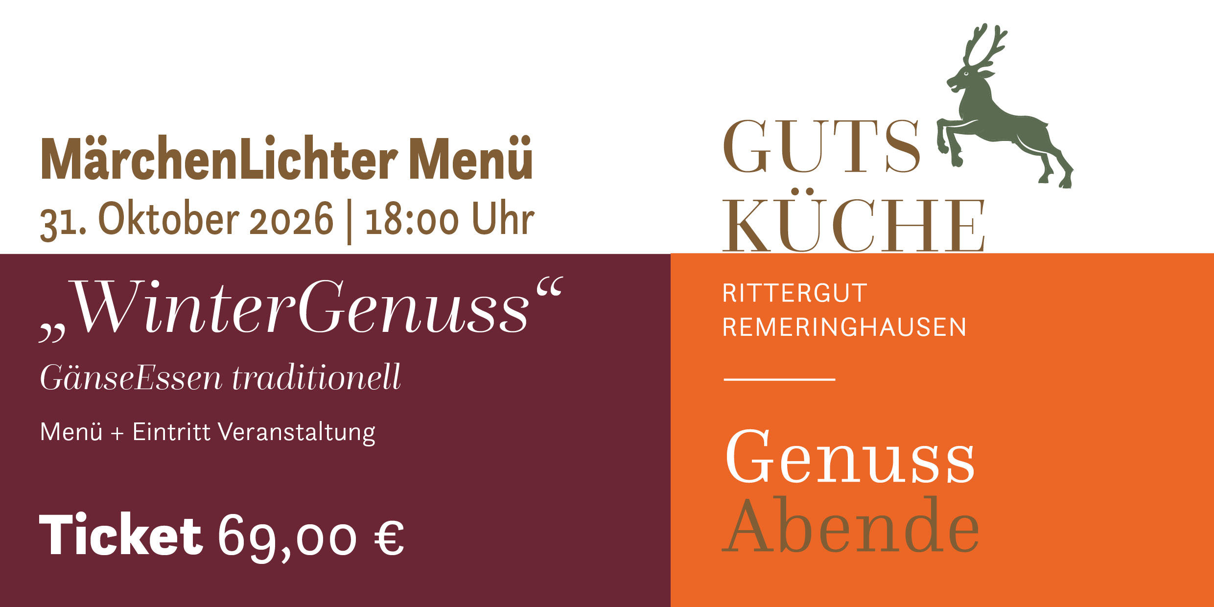 GenussAbend „WinterGenuss“ – Samstag, 31. Oktober 2026