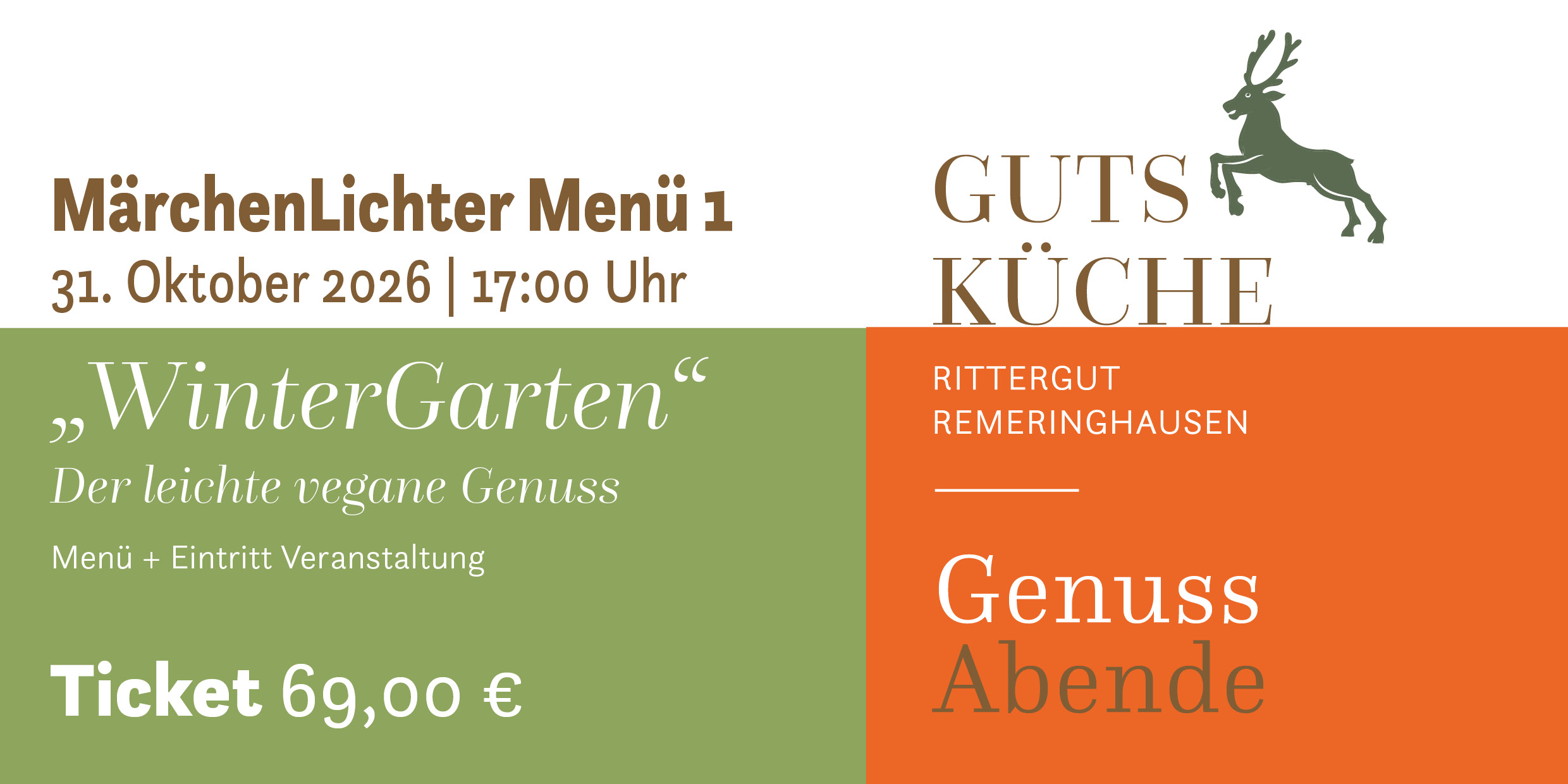 GenussAbend 1 „WinterGarten“ vegan – Samstag, 31. Oktober 2026