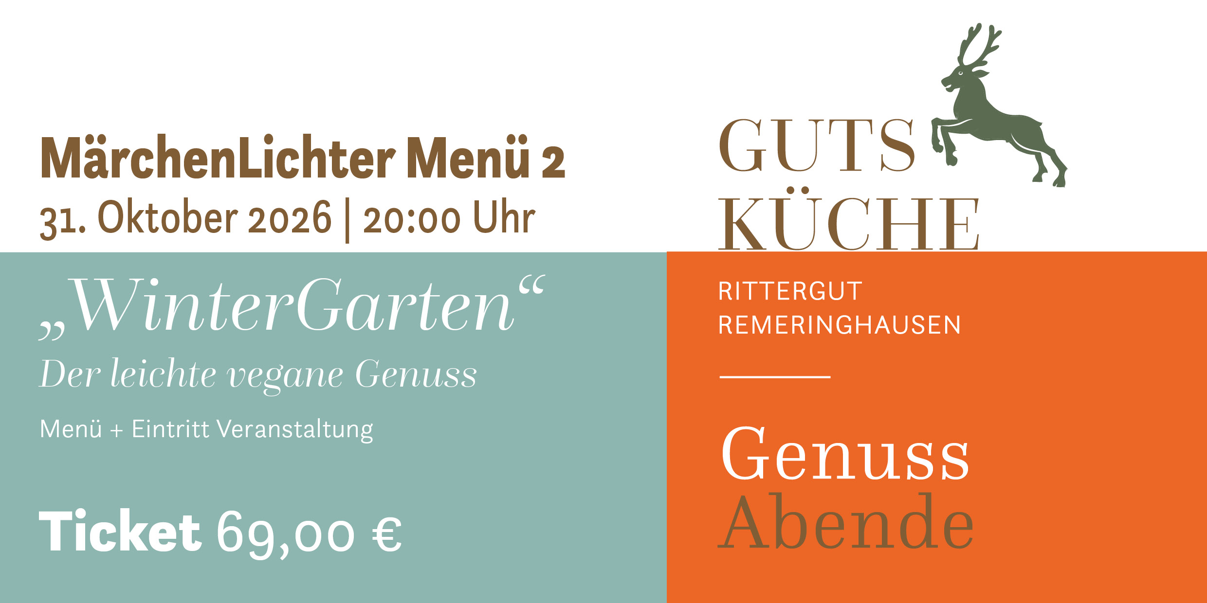 GenussAbend 2 „WinterGarten“ vegan – Samstag, 31. Oktober 2026