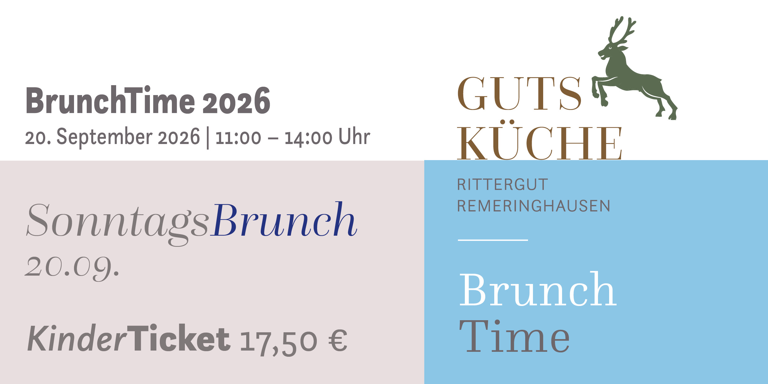 SonntagsBrunch –20. September 2026*Kinderticket