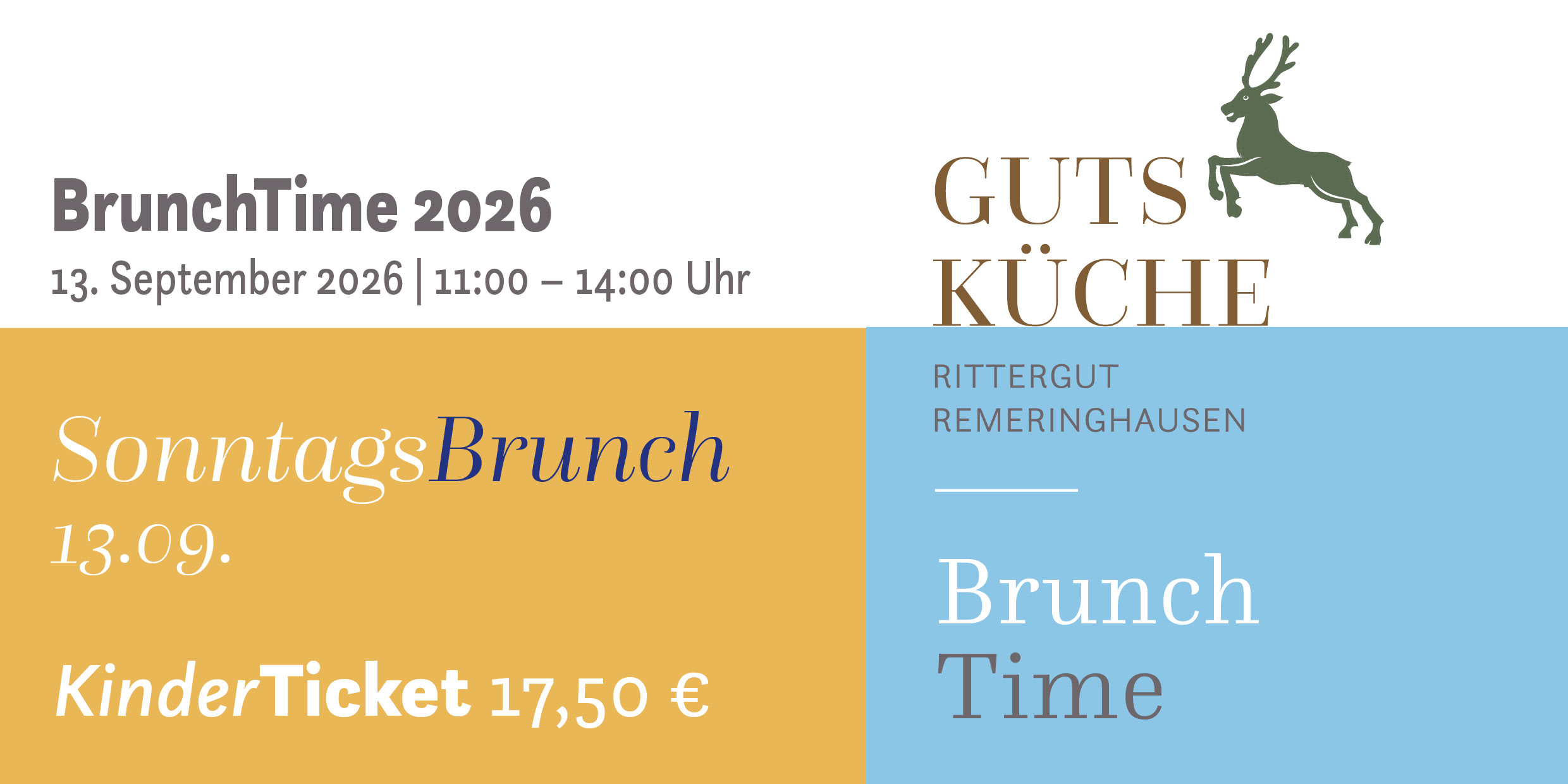 SonntagsBrunch –13. September 2026*Kinderticket
