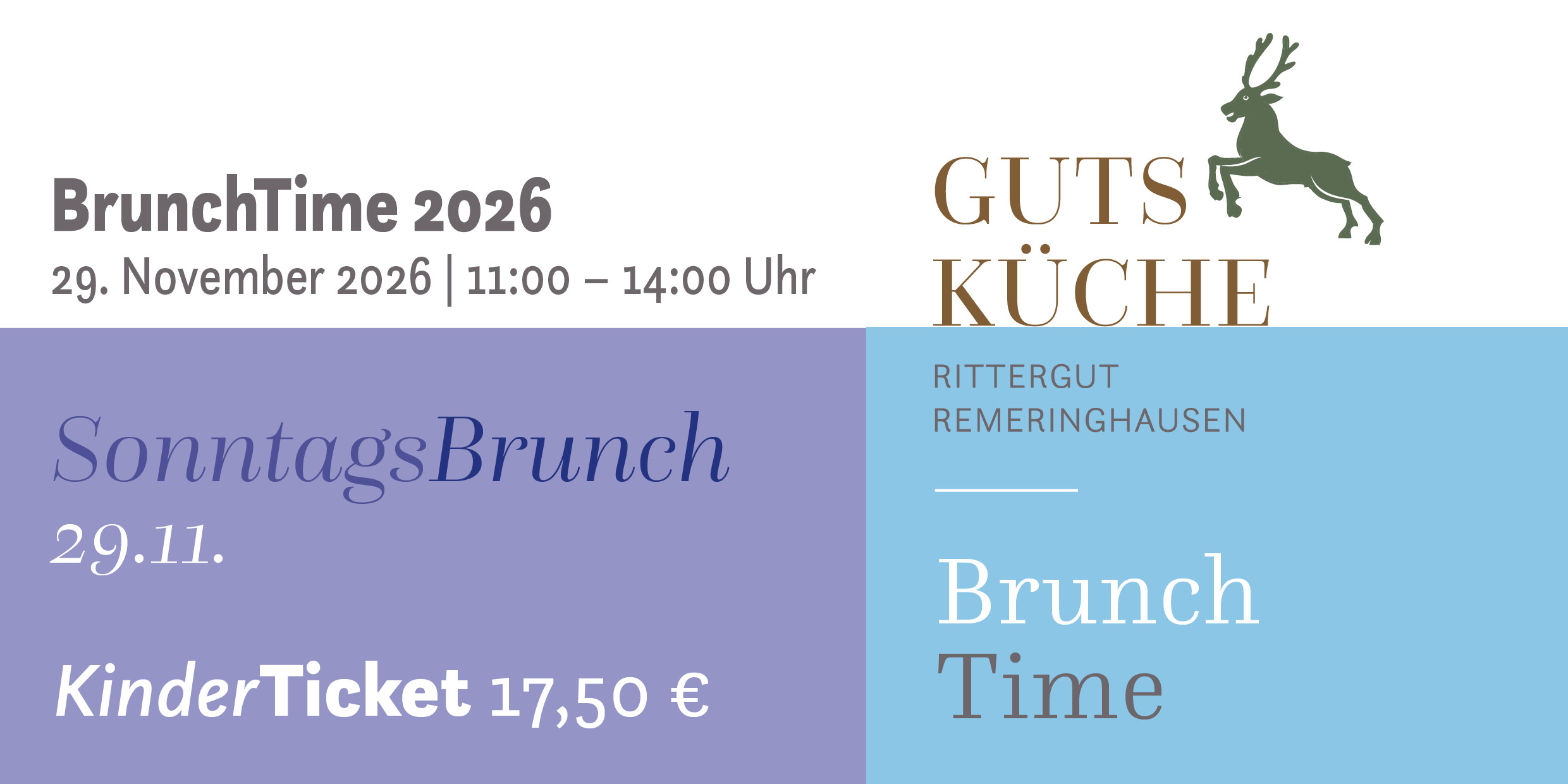 SonntagsBrunch – 29. November 2026*Kinderticket
