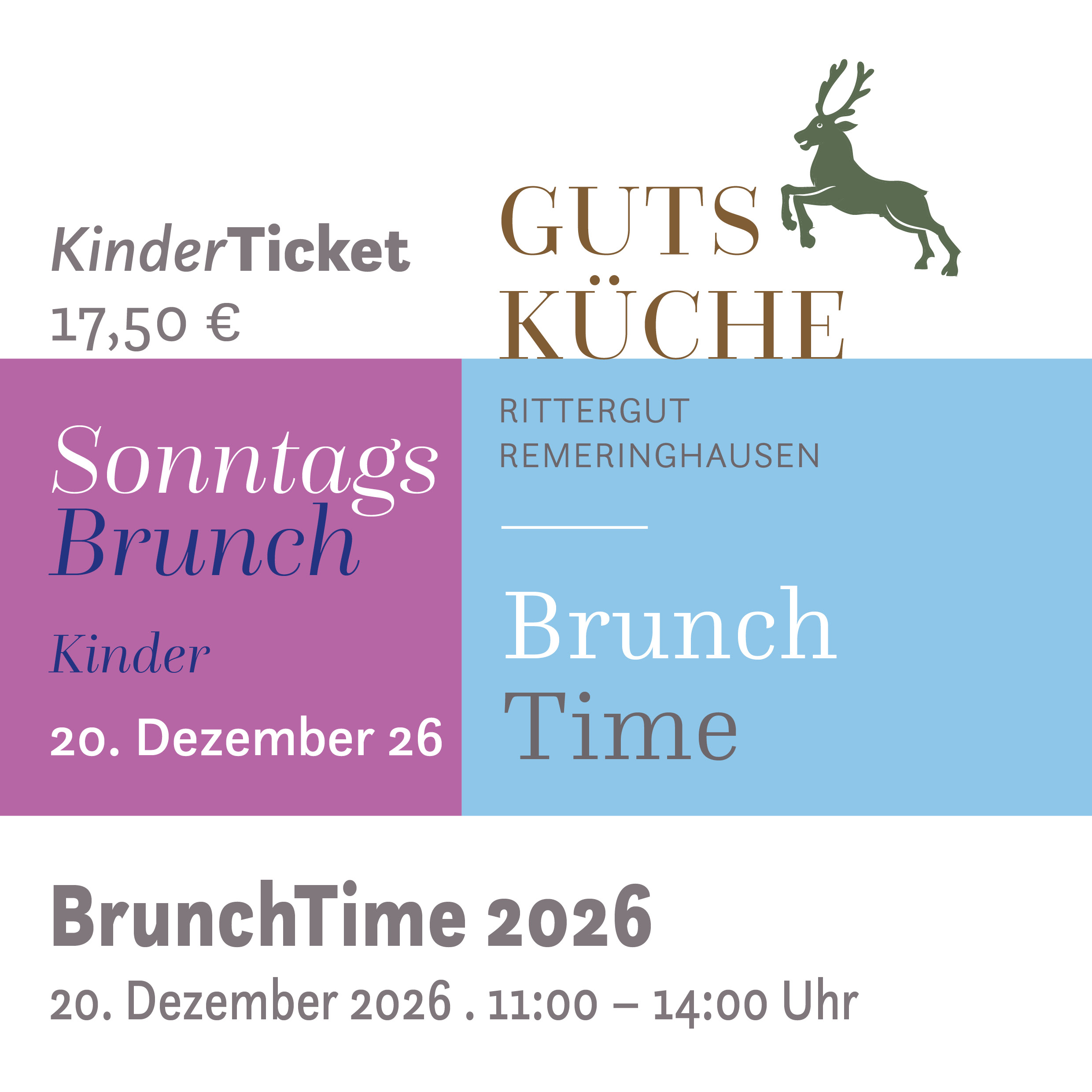 SonntagsBrunch – 20. Dezember 2026*Kinderticket