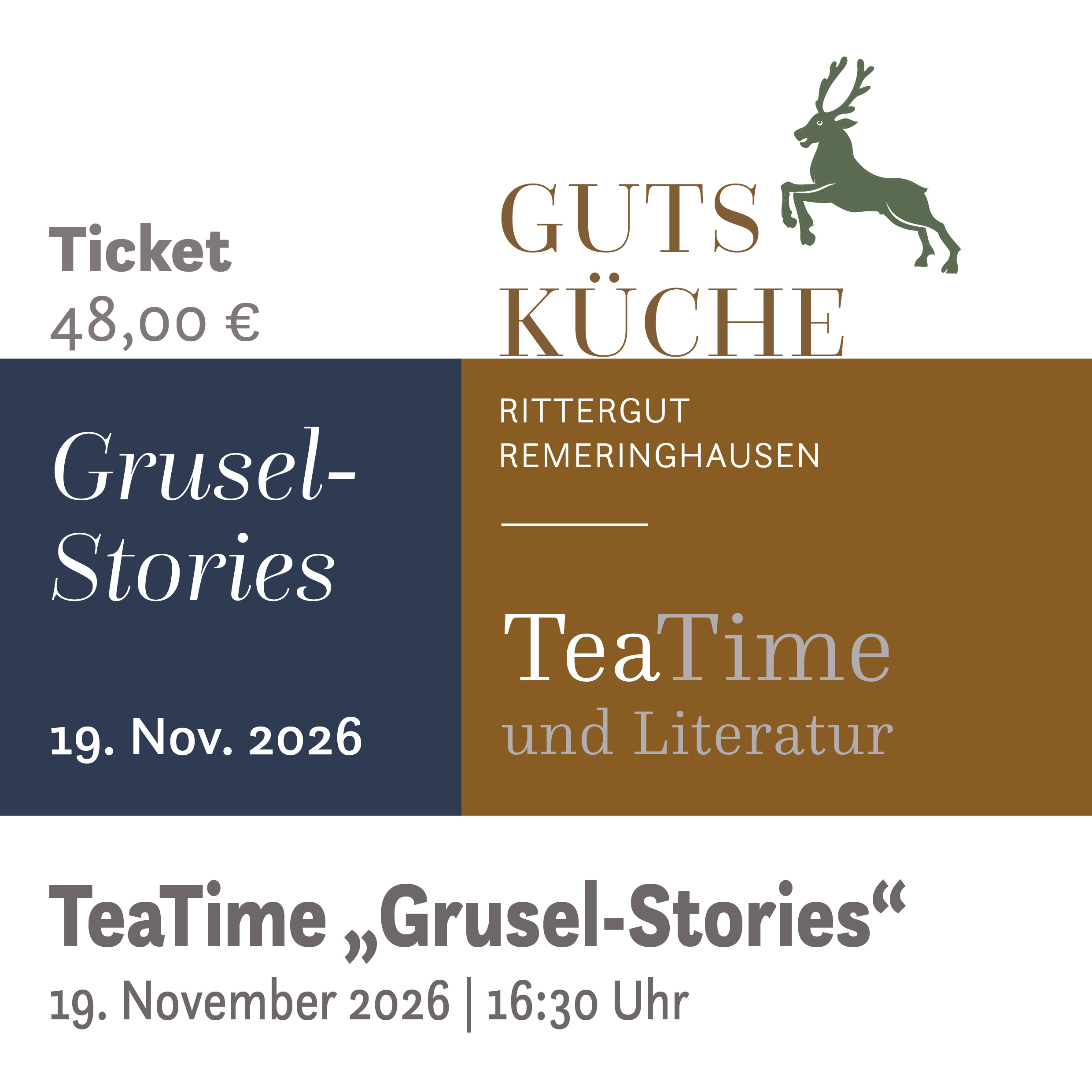 TeaTime & Literatur „Geschichten zum Gruseln“ - 19. November 2026