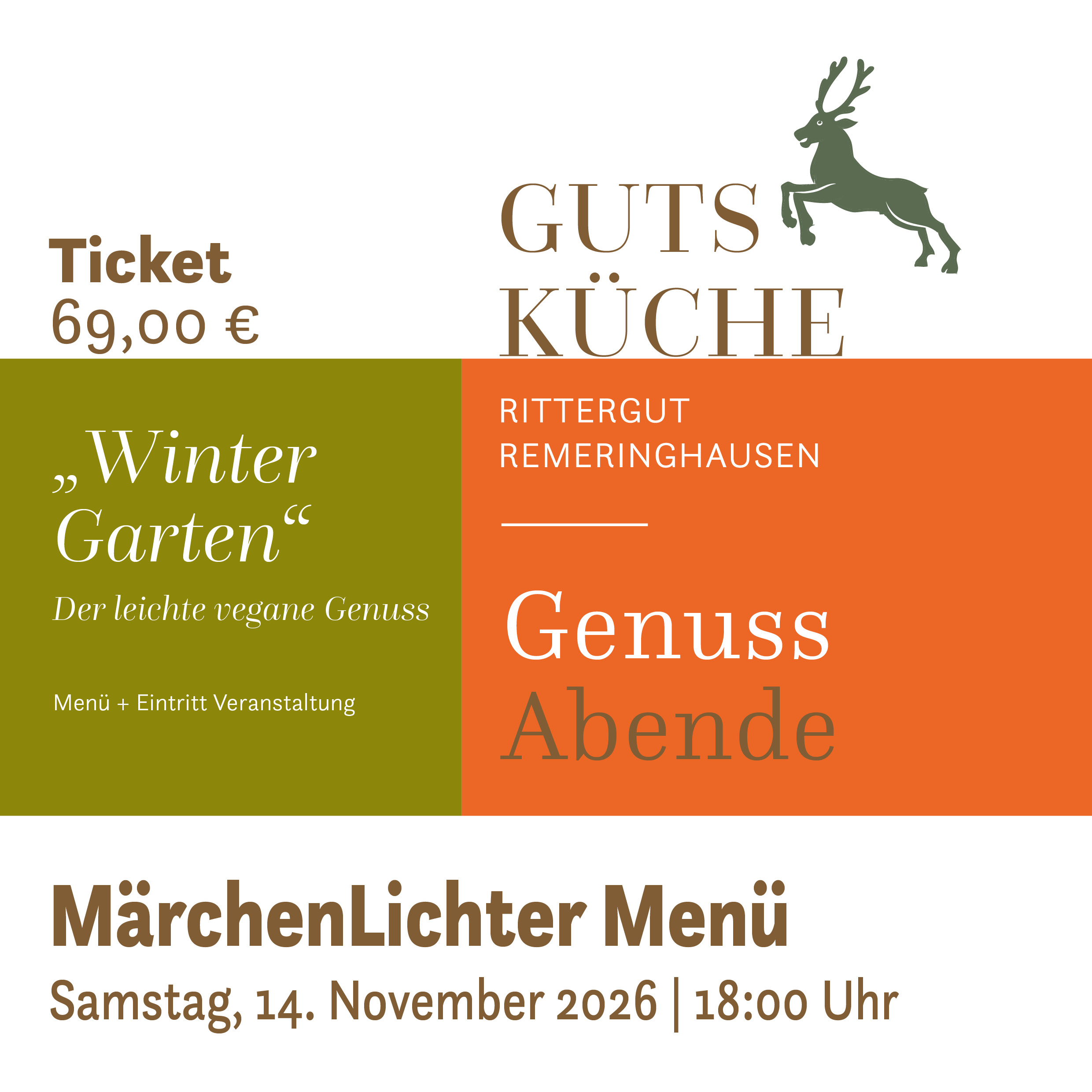 GenussAbend „WinterGarten“ vegan – Samstag, 14. November 2026