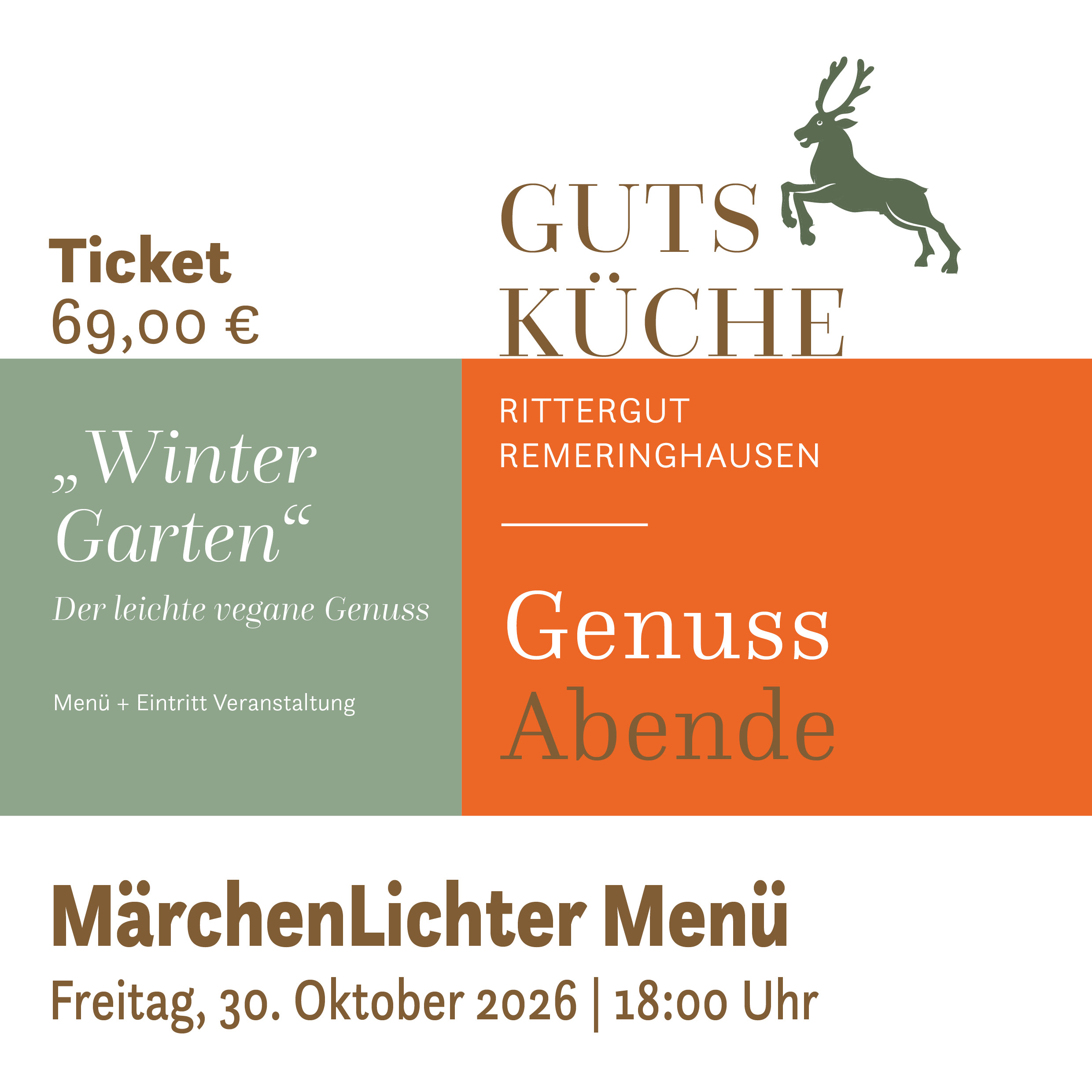 GenussAbend „WinterGarten“ vegan – Freitag, 30. Oktober 2026