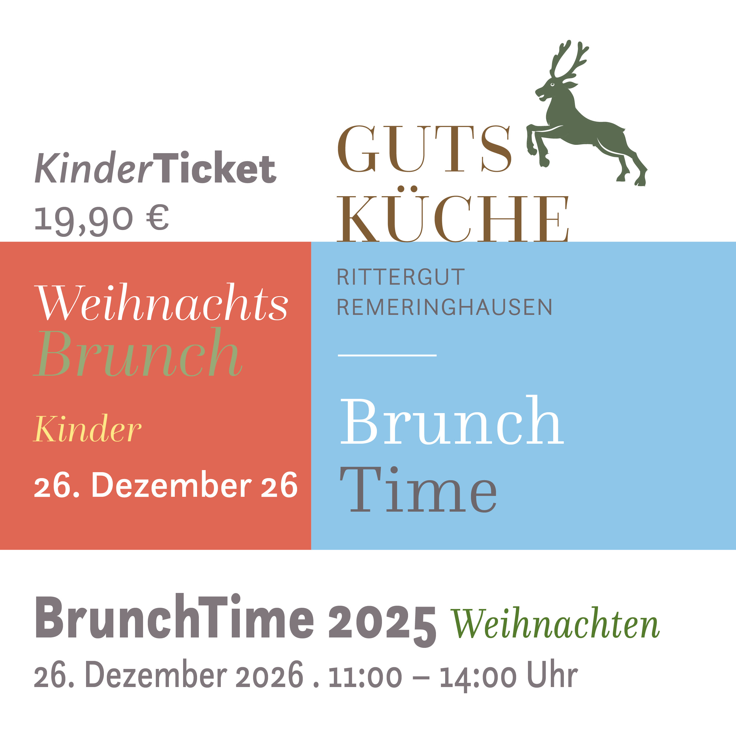 WeihnachtsBrunch – 26. Dezember 2026*Kinderticket