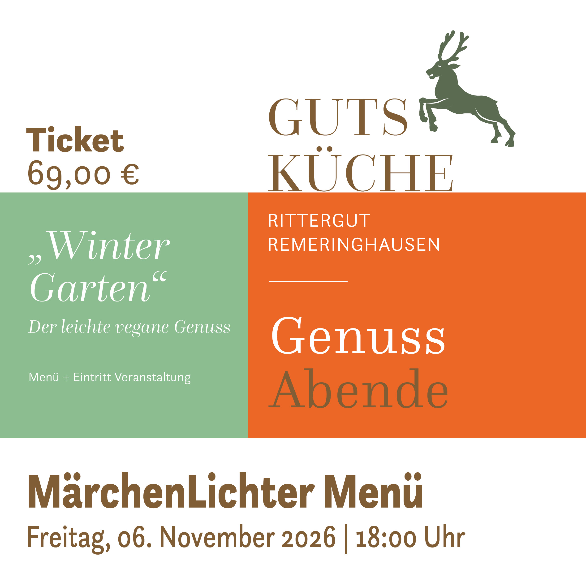 GenussAbend „WinterGarten“ vegan – Freitag, 06. November 2026