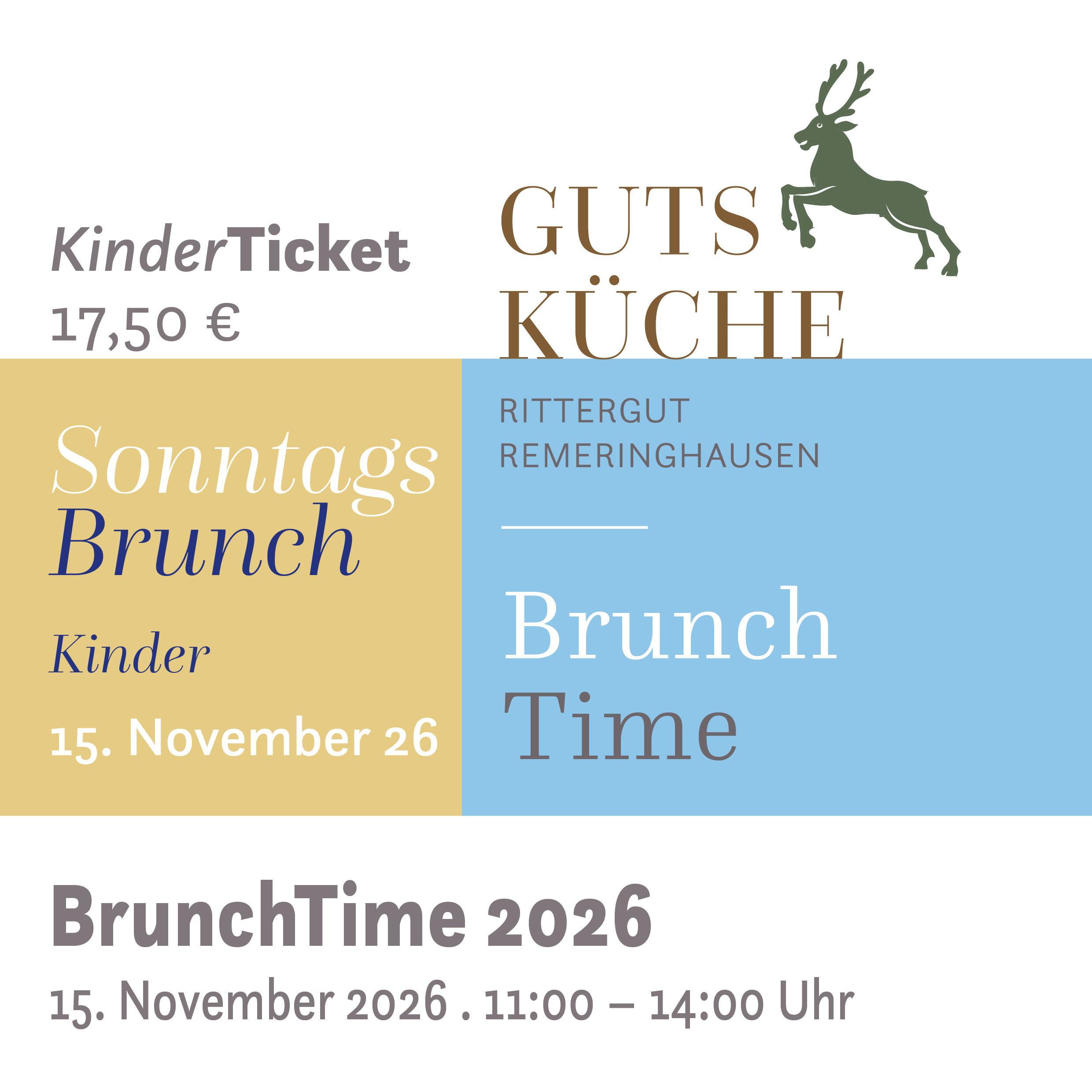 SonntagsBrunch – 15. November 2026*Kinderticket