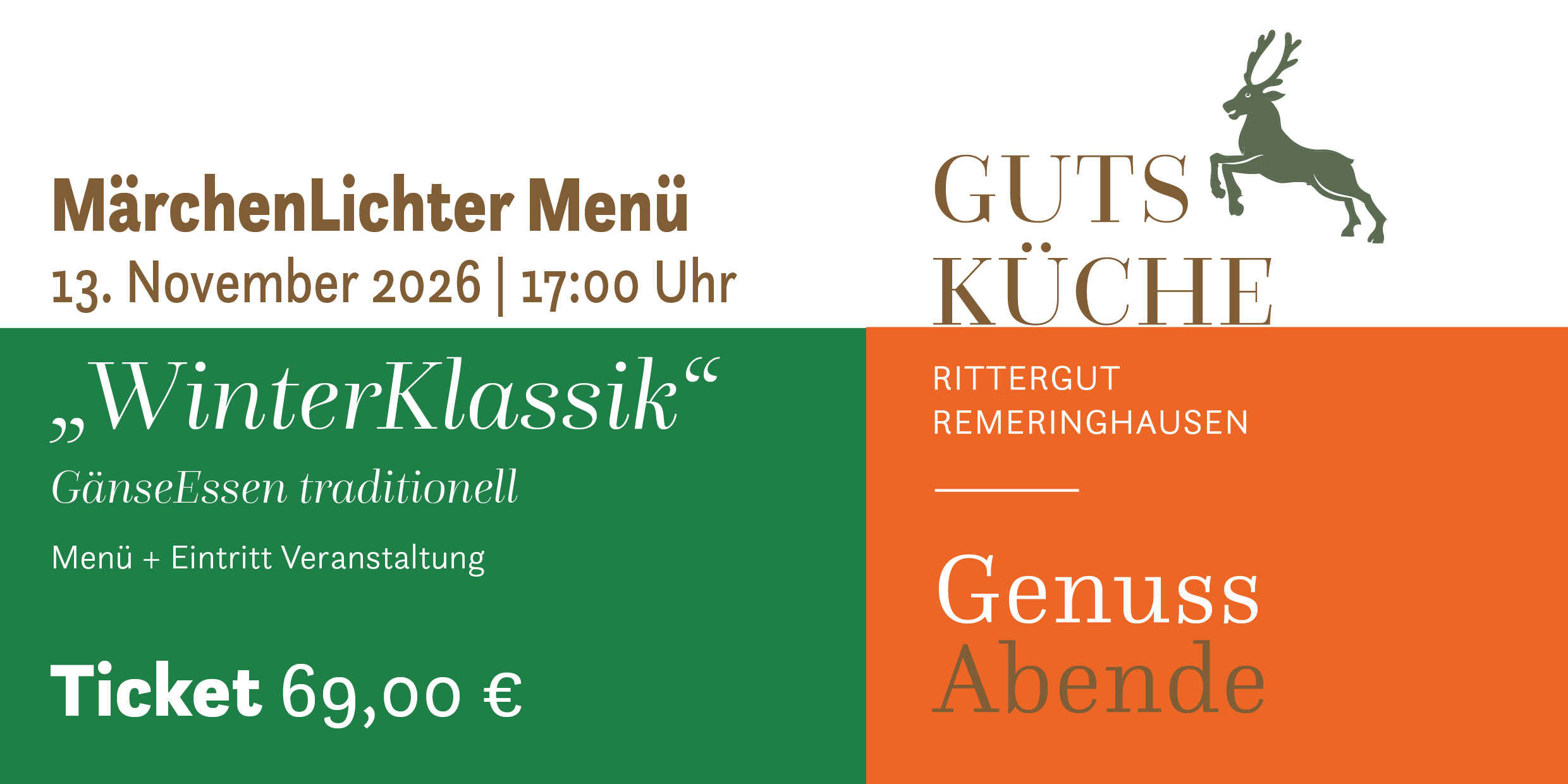 GenussAbend „WinterKlassik“ – Freitag, 13. November 2026