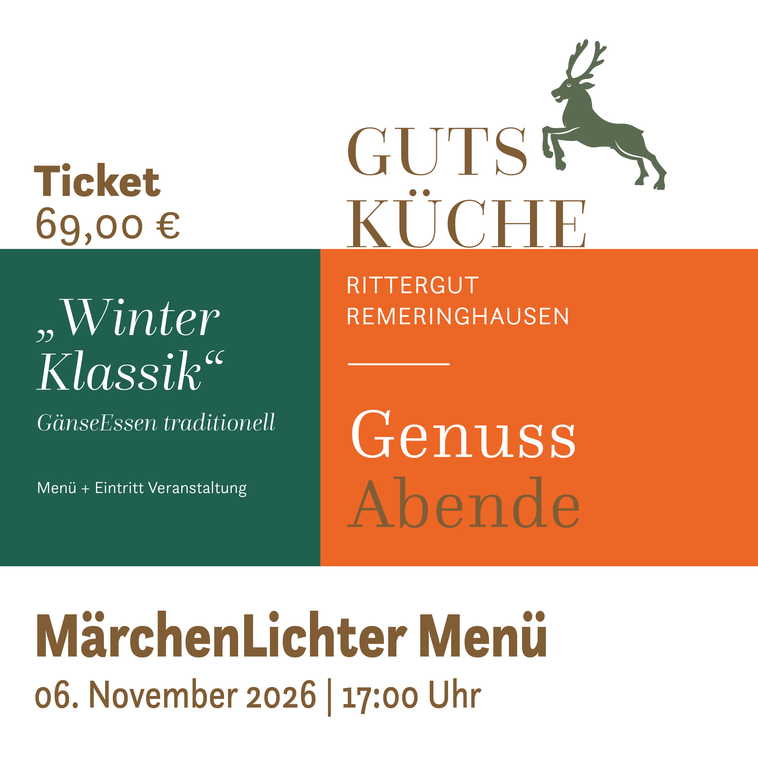 GenussAbend „WinterKlassik“ – Freitag, 06. November 2026