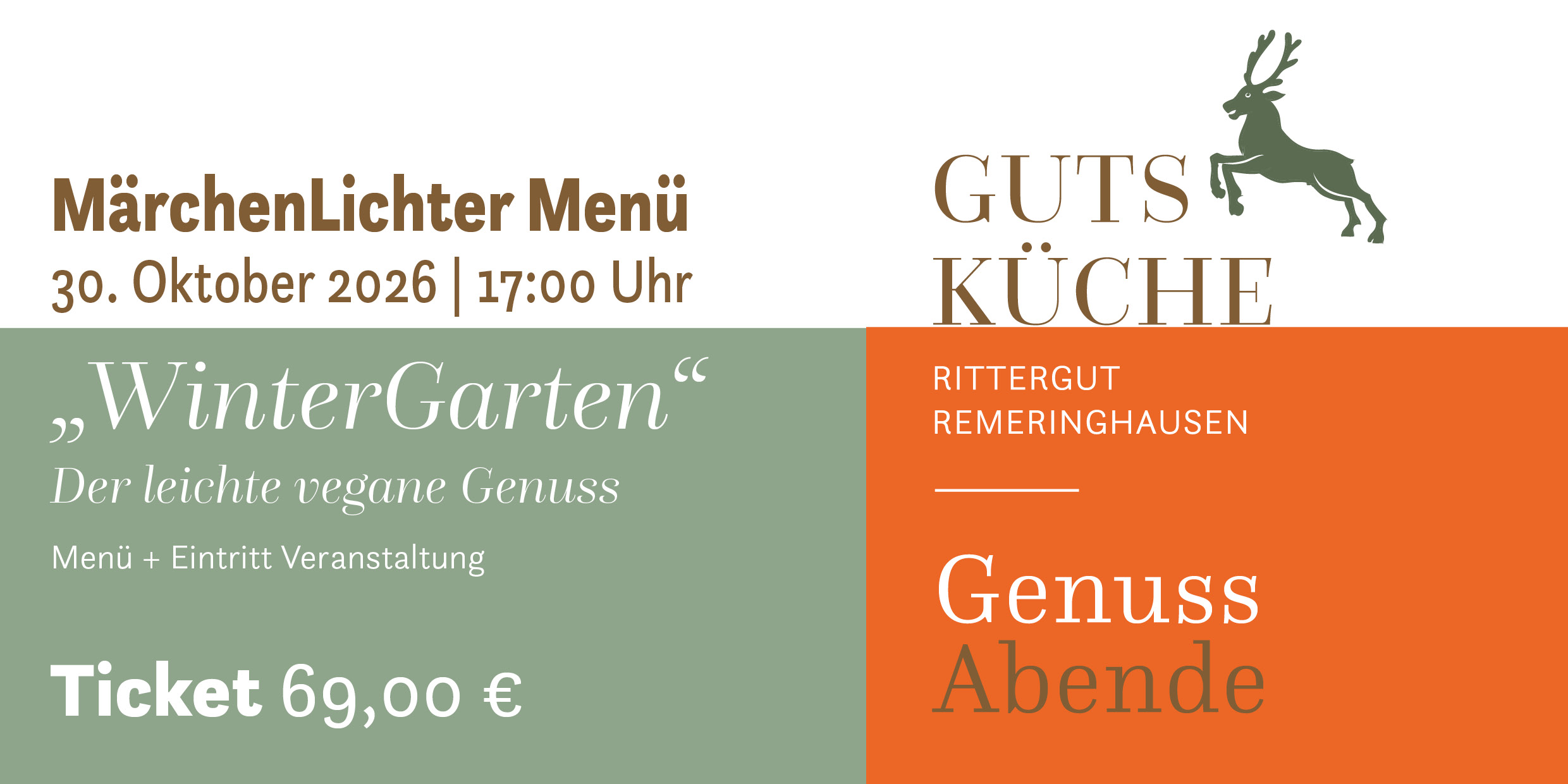 GenussAbend „WinterGarten“ vegan – Freitag, 30. Oktober 2026