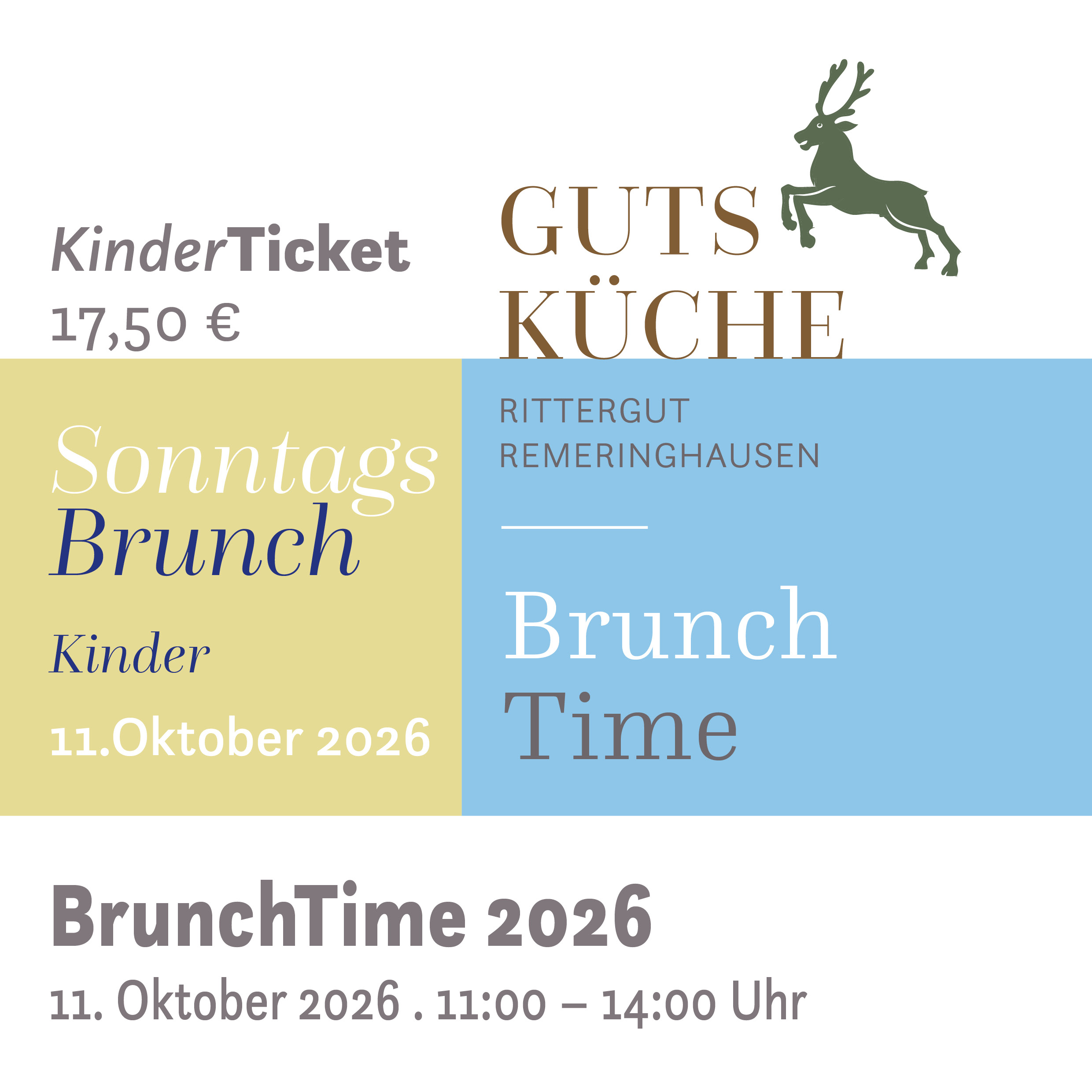SonntagsBrunch – 11. Oktober 2026*Kinderticket