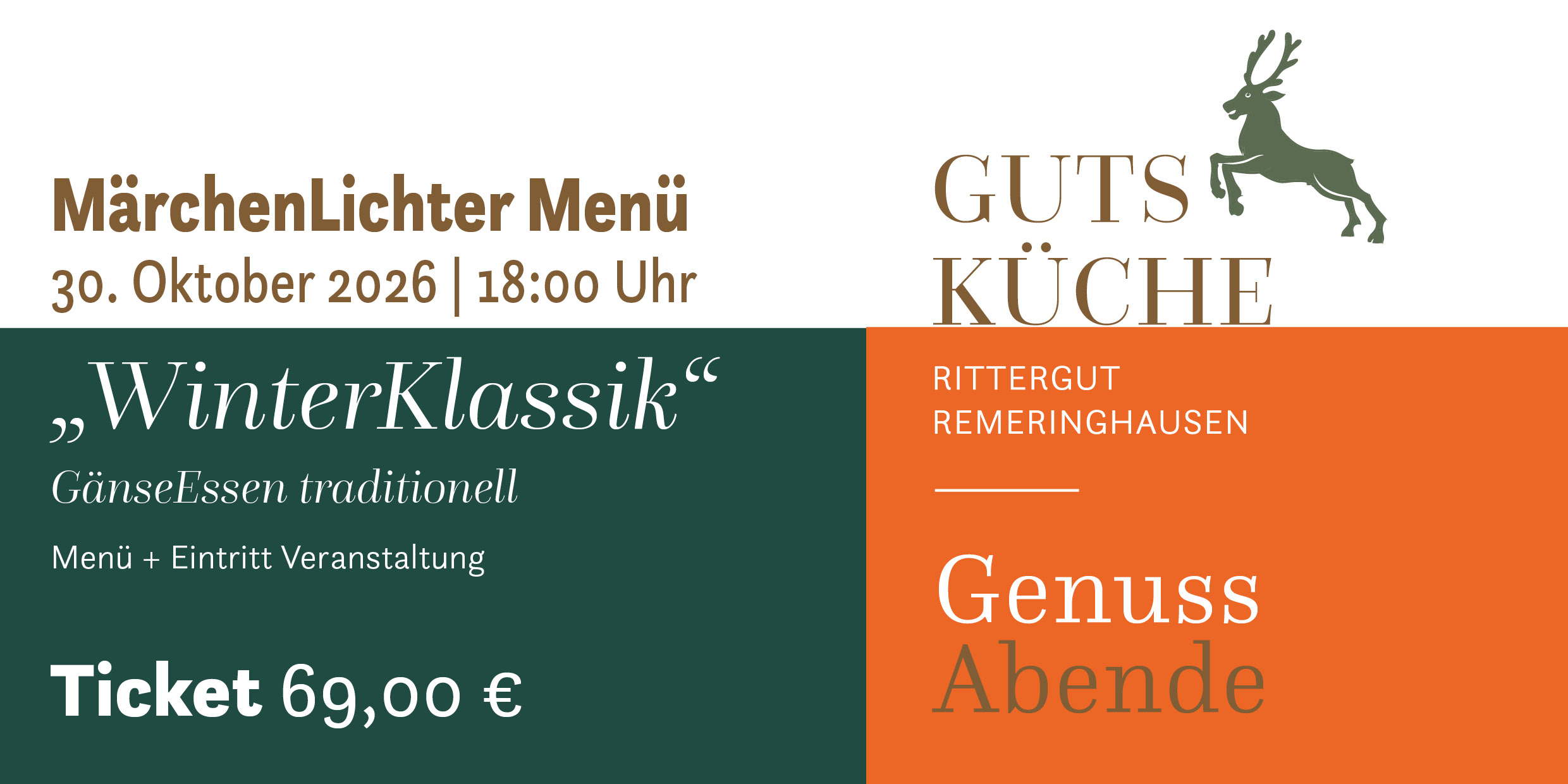 GenussAbend „WinterKlassik“ – Freitag, 30. Oktober 2026