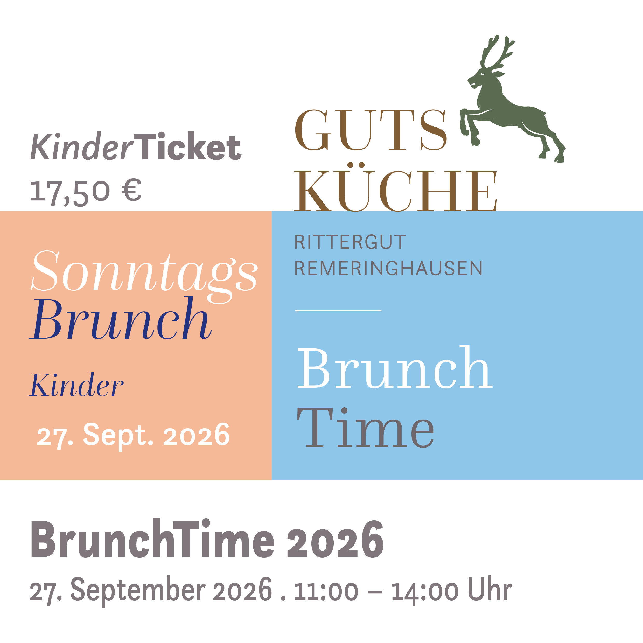 SonntagsBrunch –27. September 2026*Kinderticket