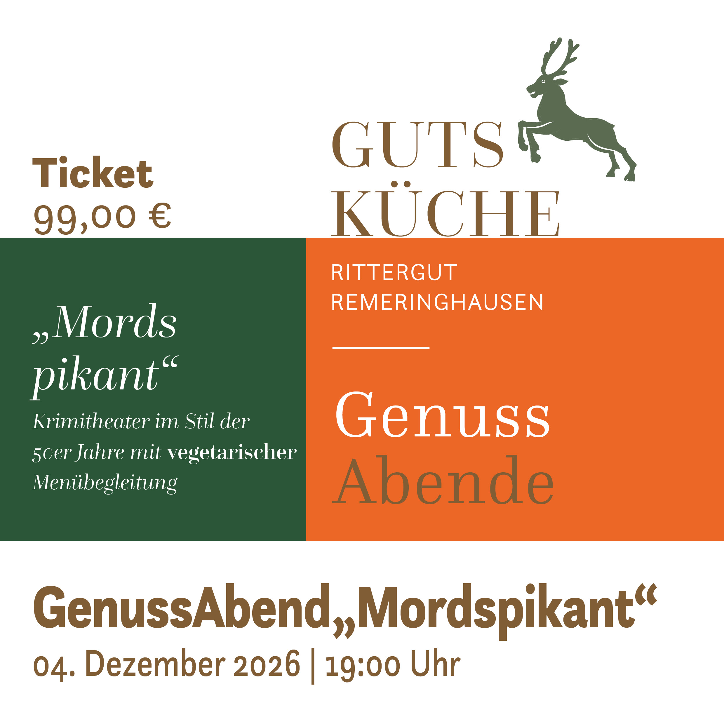 GenussAbend – vegetarisch – „MordsPikant 2.0"