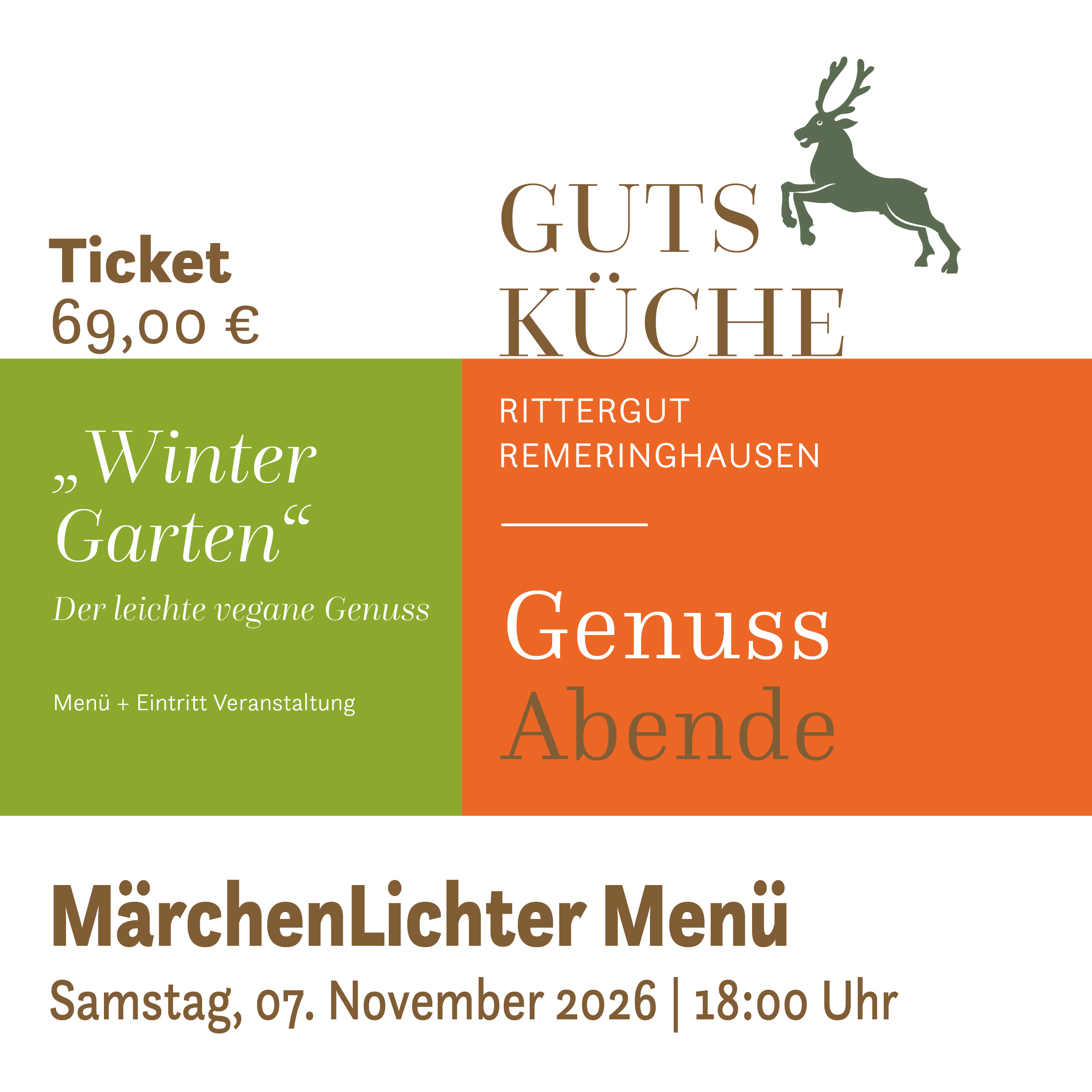 GenussAbend „WinterGarten“ vegan – Samstag, 07. November 2026