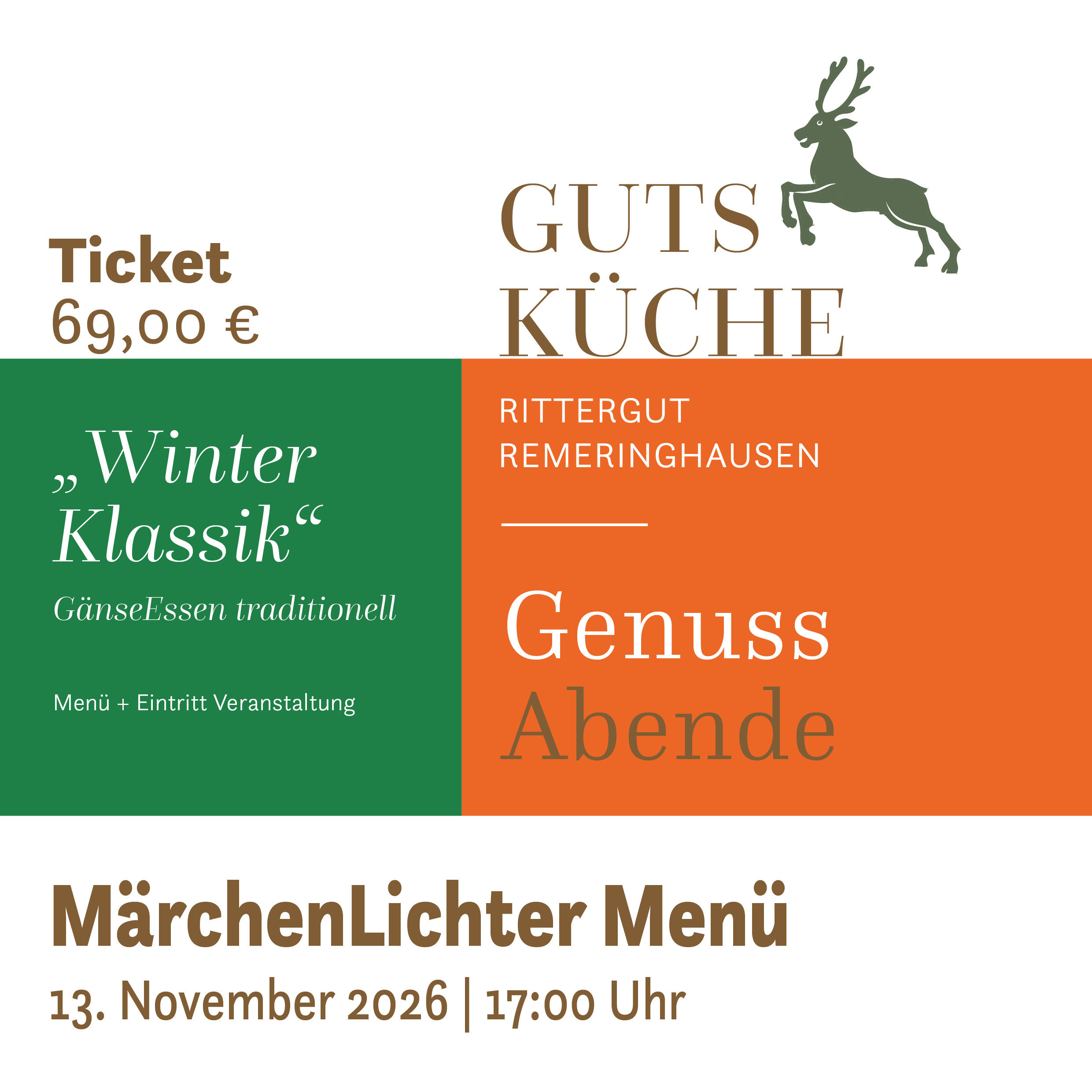 GenussAbend „WinterKlassik“ – Freitag, 13. November 2026