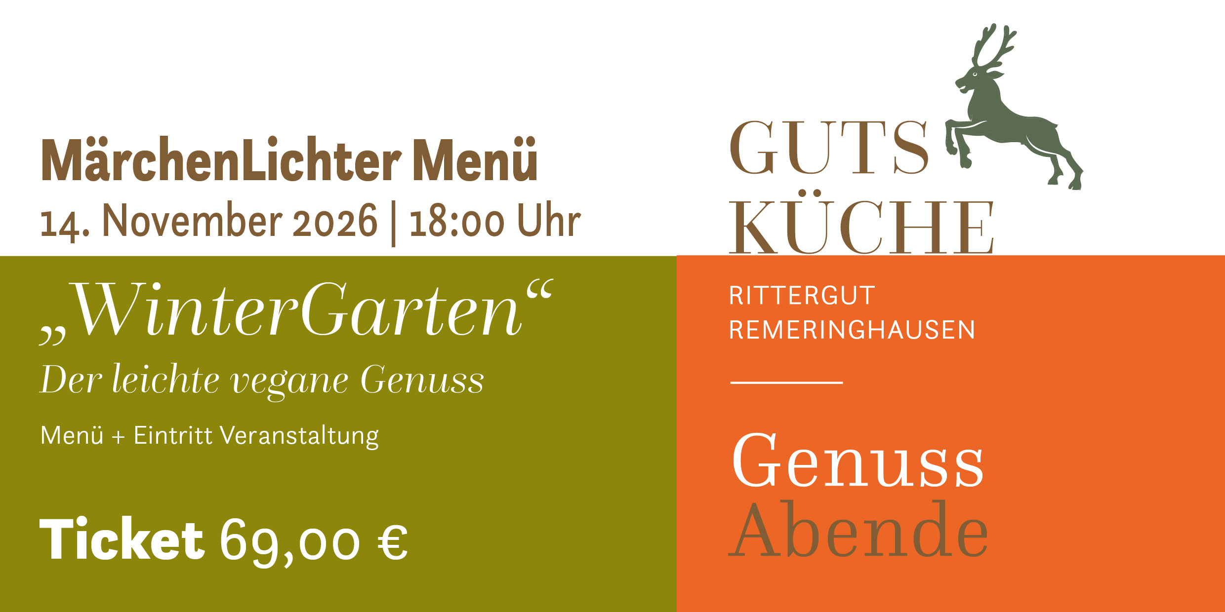 GenussAbend „WinterGarten“ vegan – Samstag, 14. November 2026