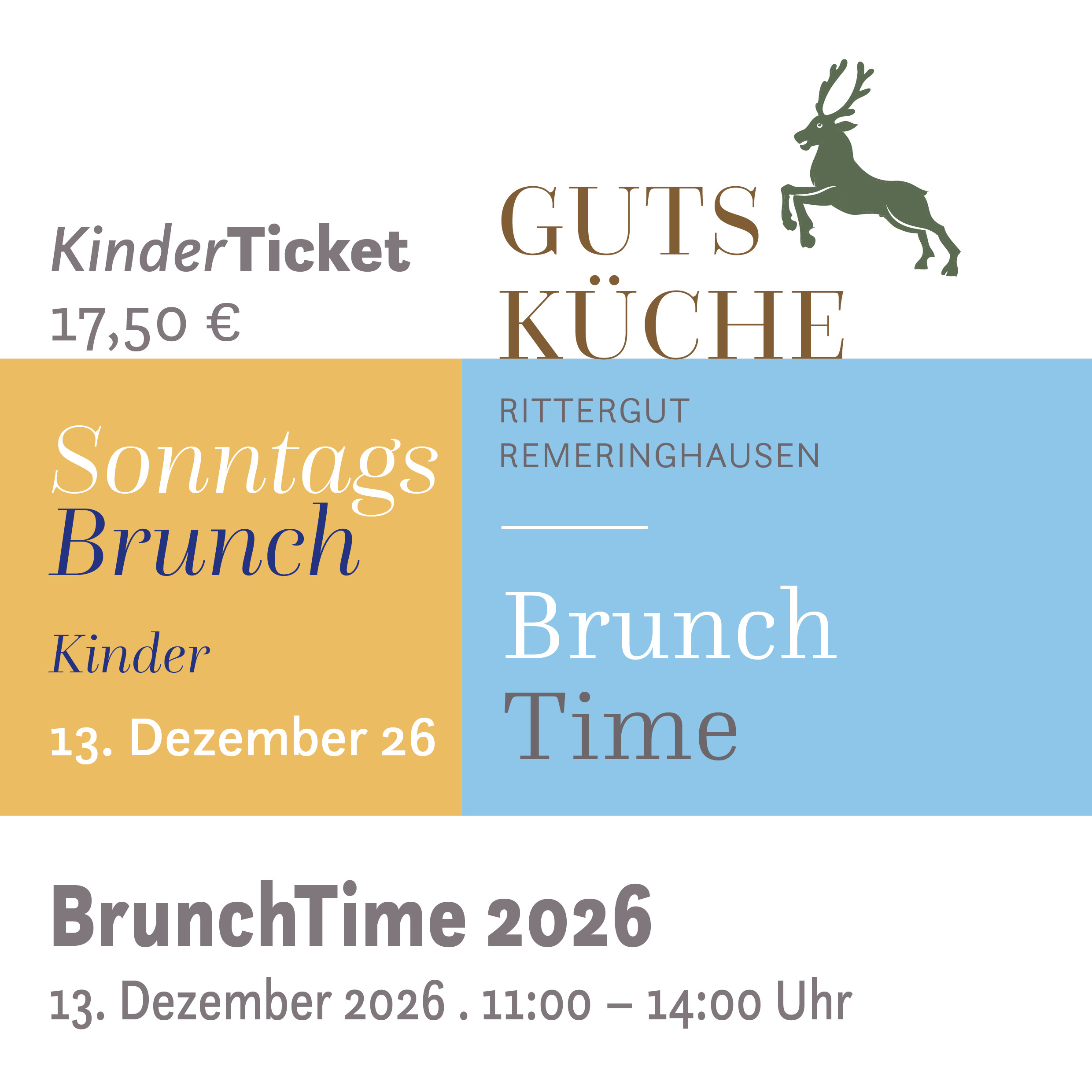 SonntagsBrunch – 13. Dezember 2026*Kinderticket