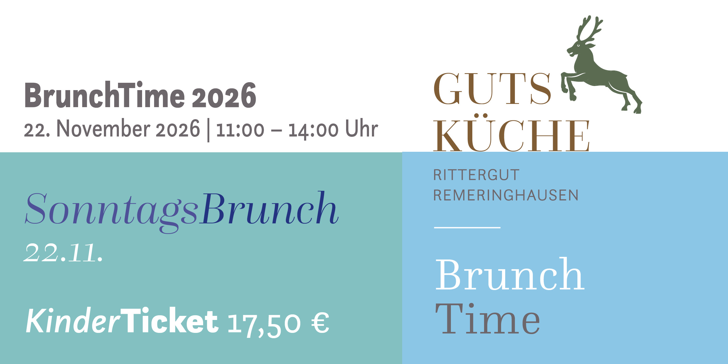 SonntagsBrunch – 22. November 2026*Kinderticket