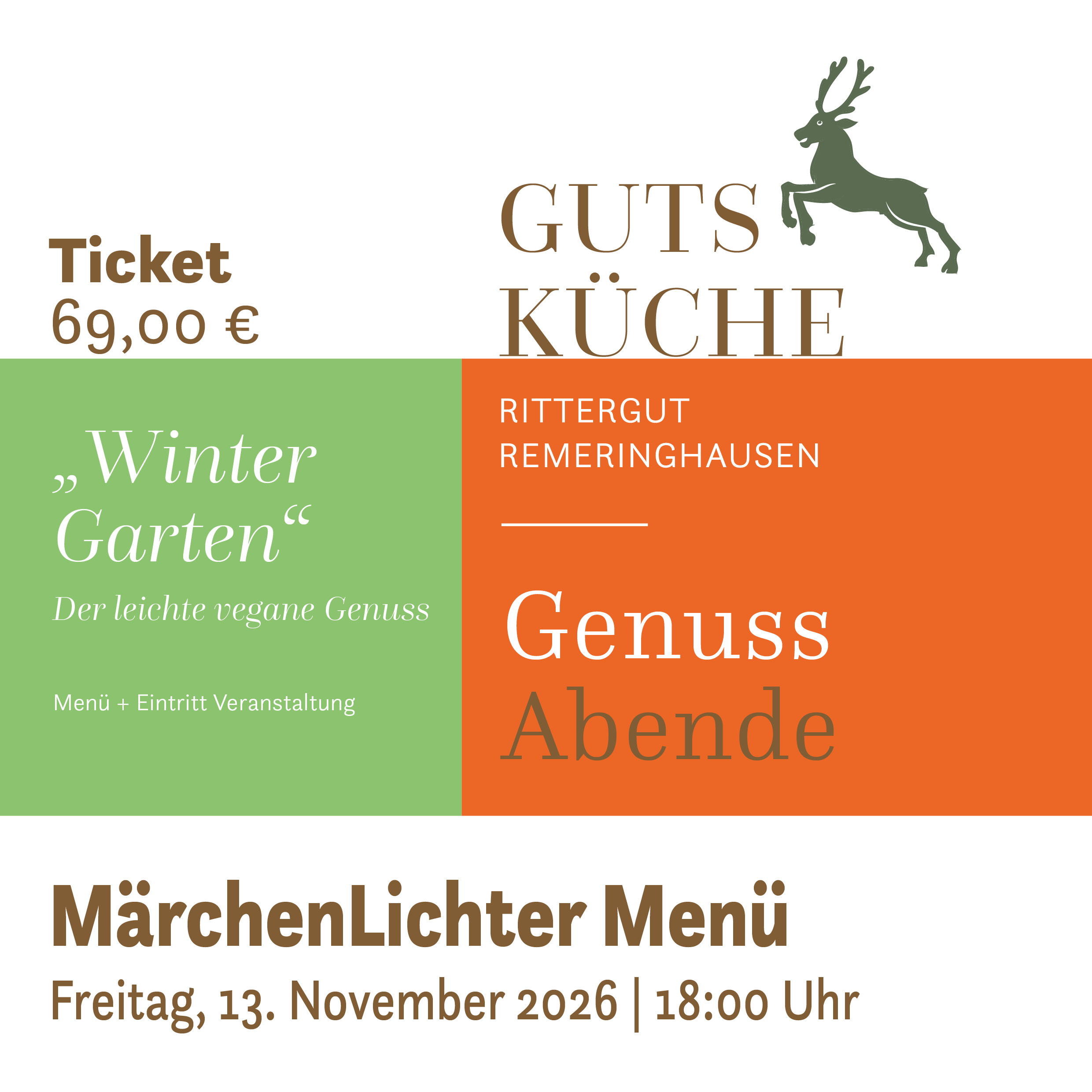 GenussAbend „WinterGarten“ vegan – Freitag, 13. November 2026
